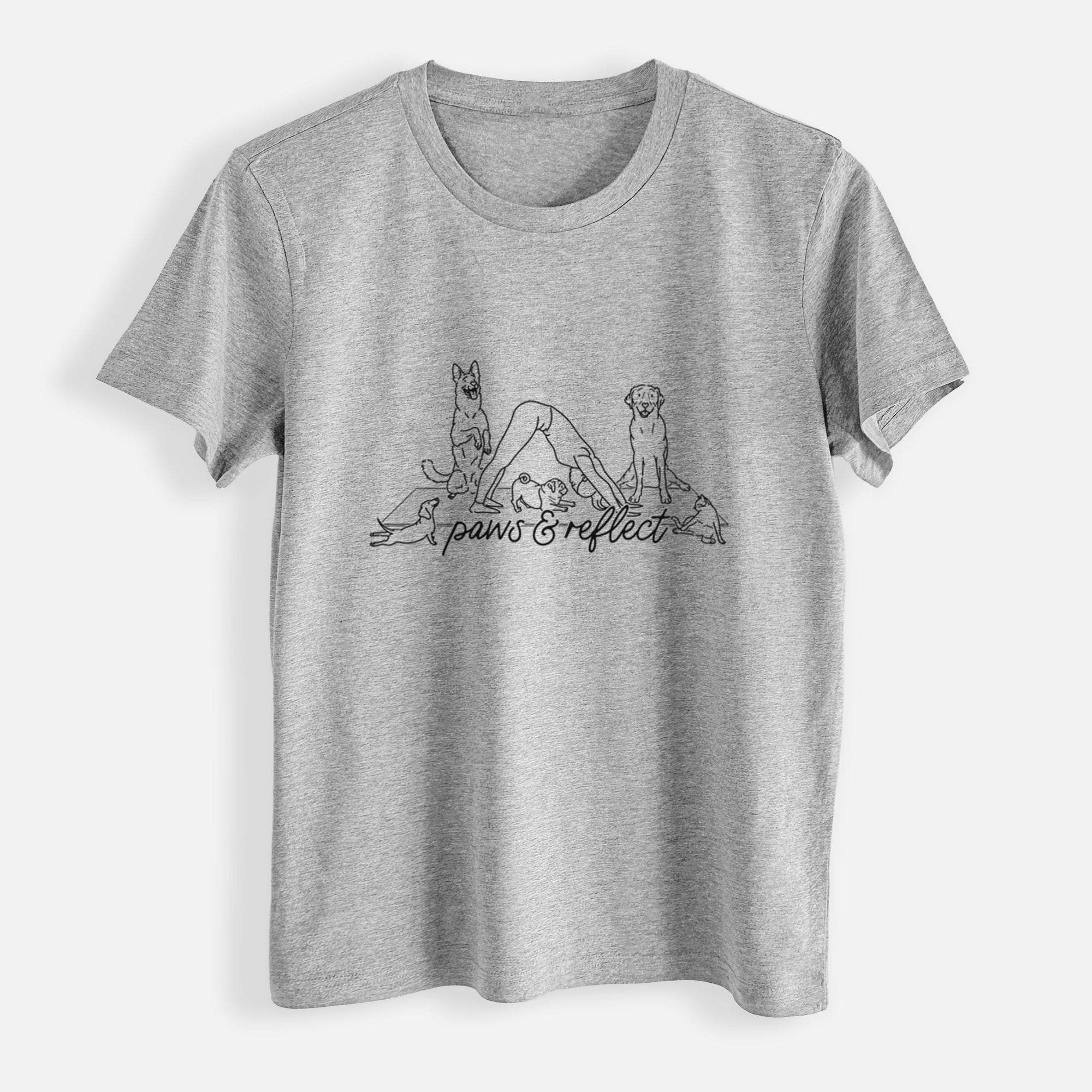 Paws and Reflect - Yoga with Dogs - Womens Everyday Maple Tee