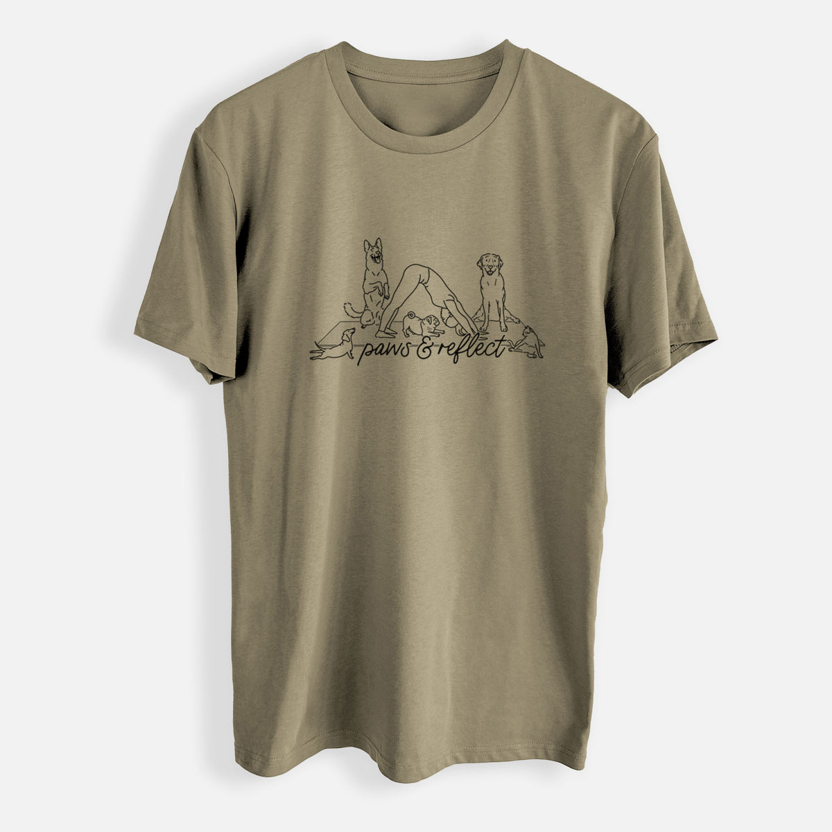 Paws and Reflect - Yoga with Dogs - Mens Everyday Staple Tee