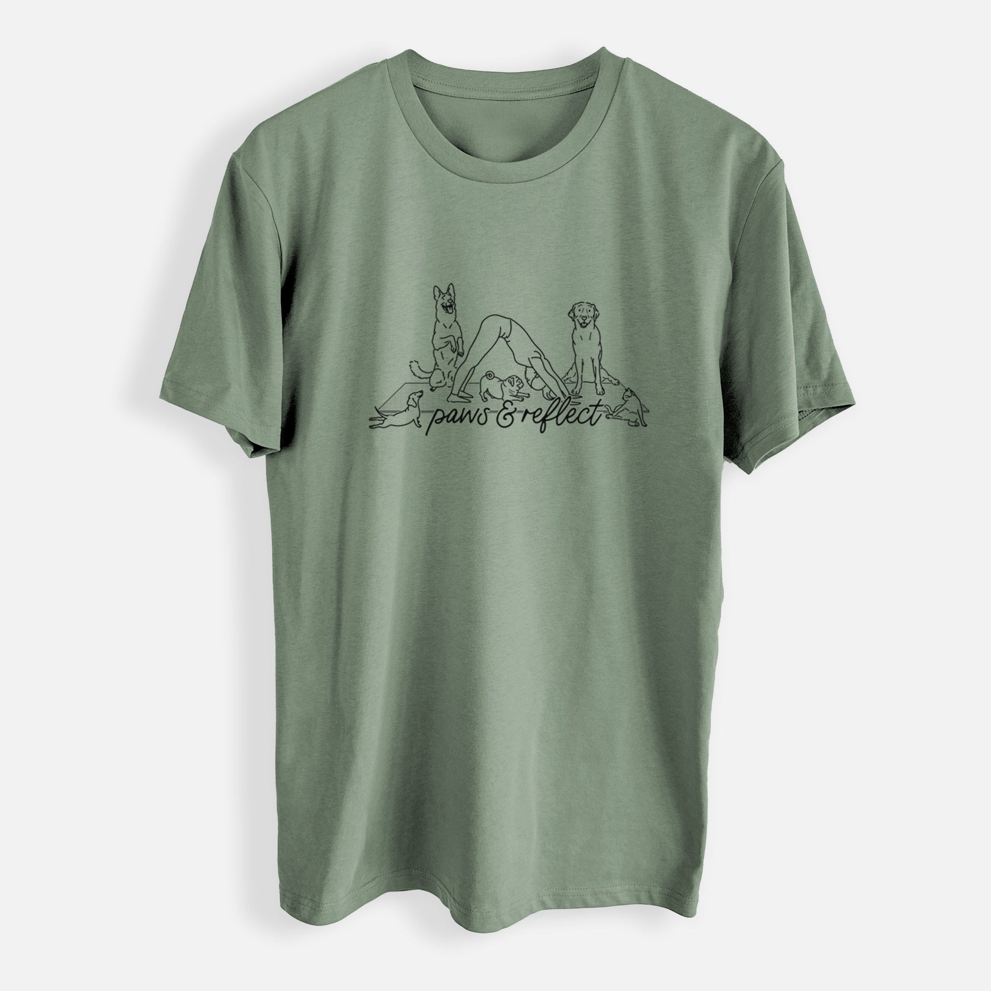 Paws and Reflect - Yoga with Dogs - Mens Everyday Staple Tee