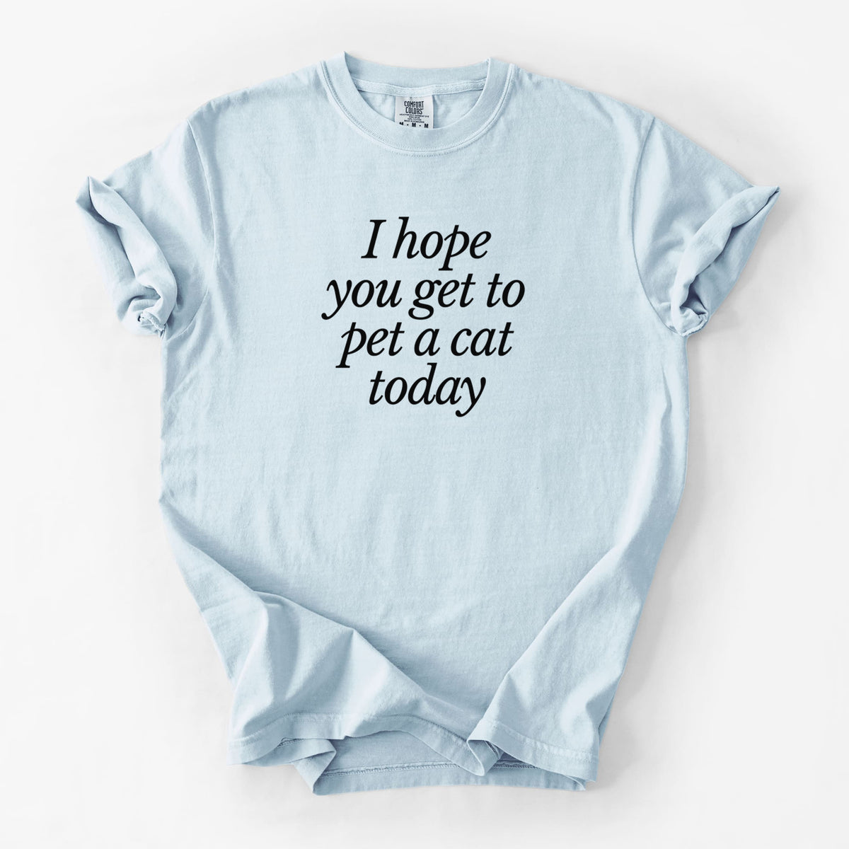 I hope you get to pet a cat today - Unisex Comfort Colors Garment-Dyed Heavyweight T-shirt in Chambray