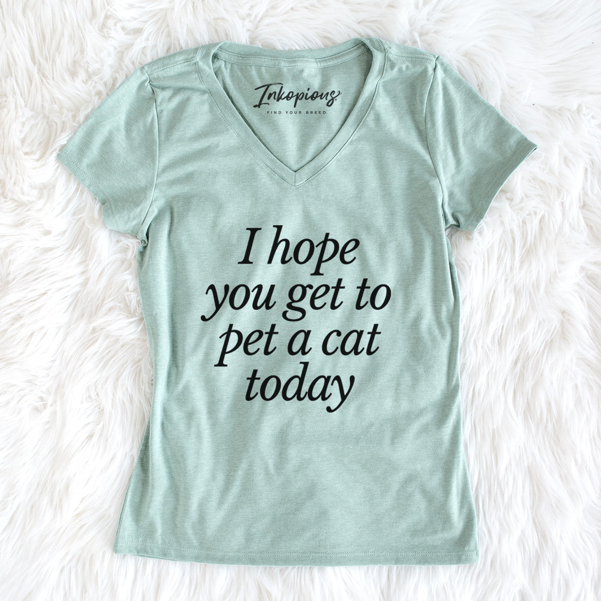 I hope you get to pet a cat today - Women's Perfect V-neck Shirt