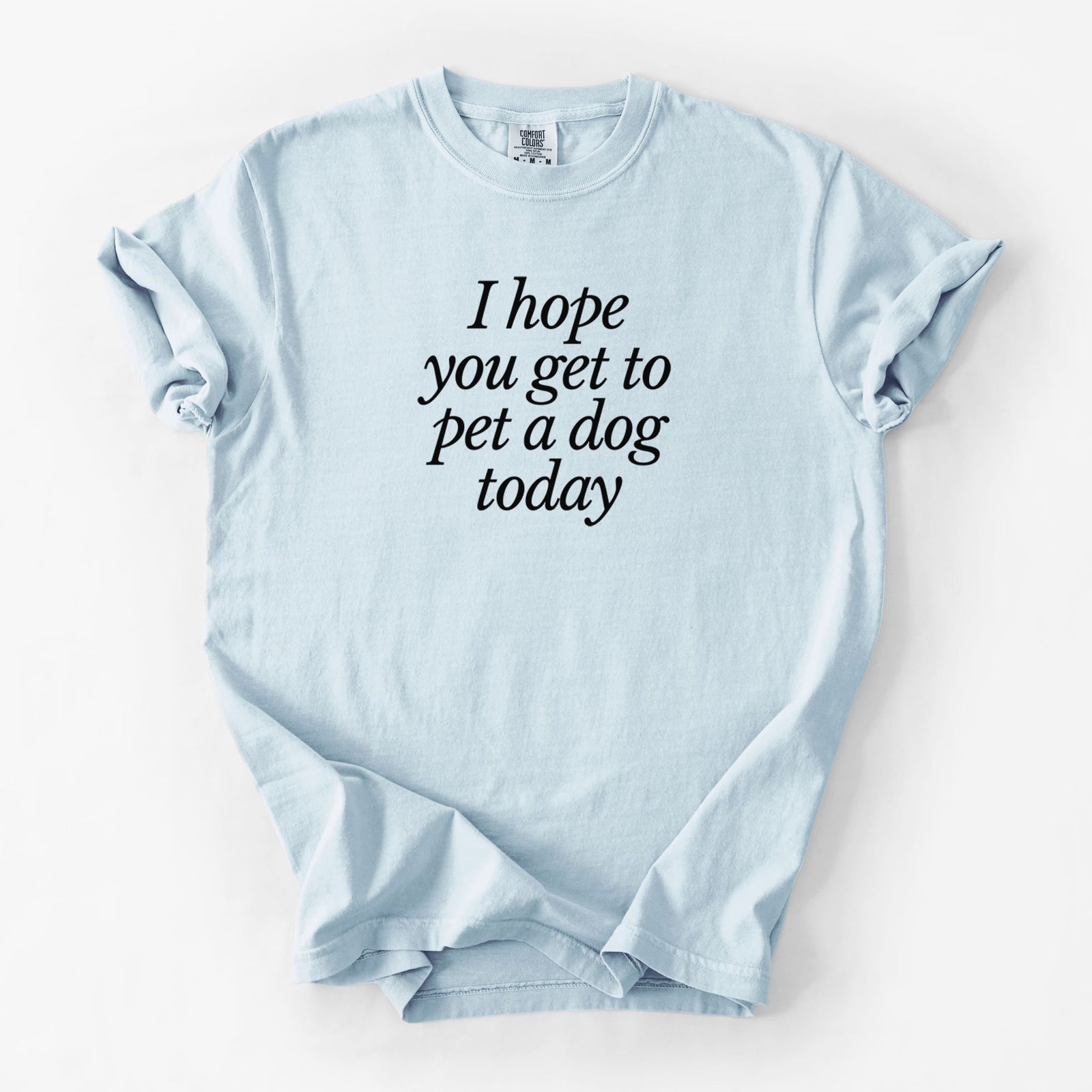 I hope you get to pet a dog today - Unisex Comfort Colors Garment-Dyed Heavyweight T-shirt in Chambray