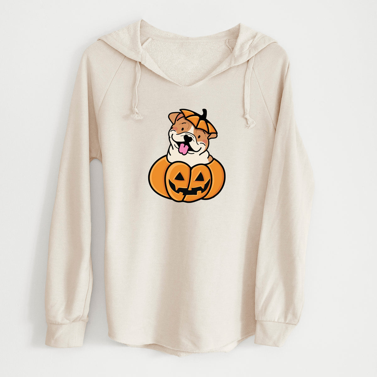 Pumpkin Pup - English Bulldog - Cali Wave Hooded Sweatshirt