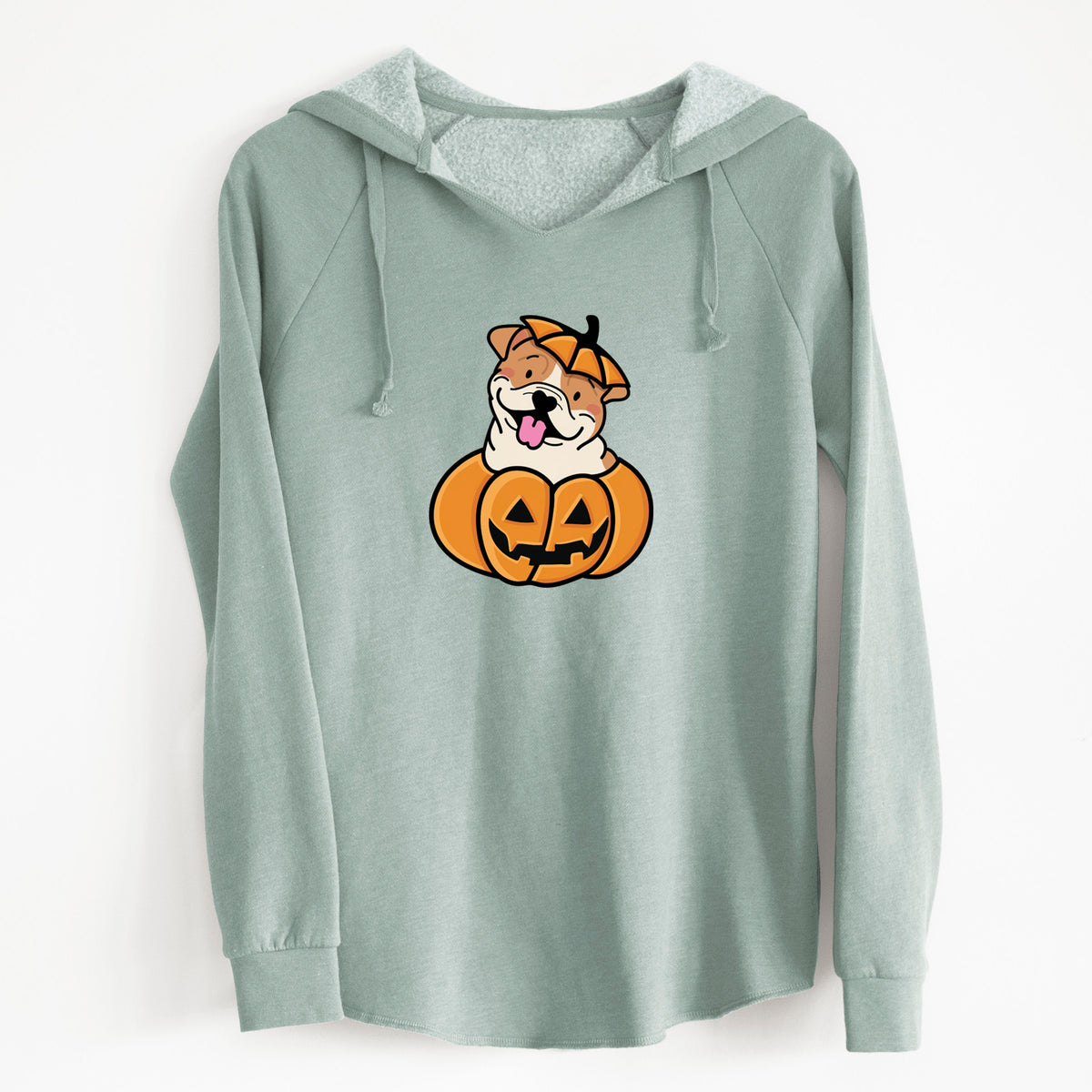 Pumpkin Pup - English Bulldog - Cali Wave Hooded Sweatshirt