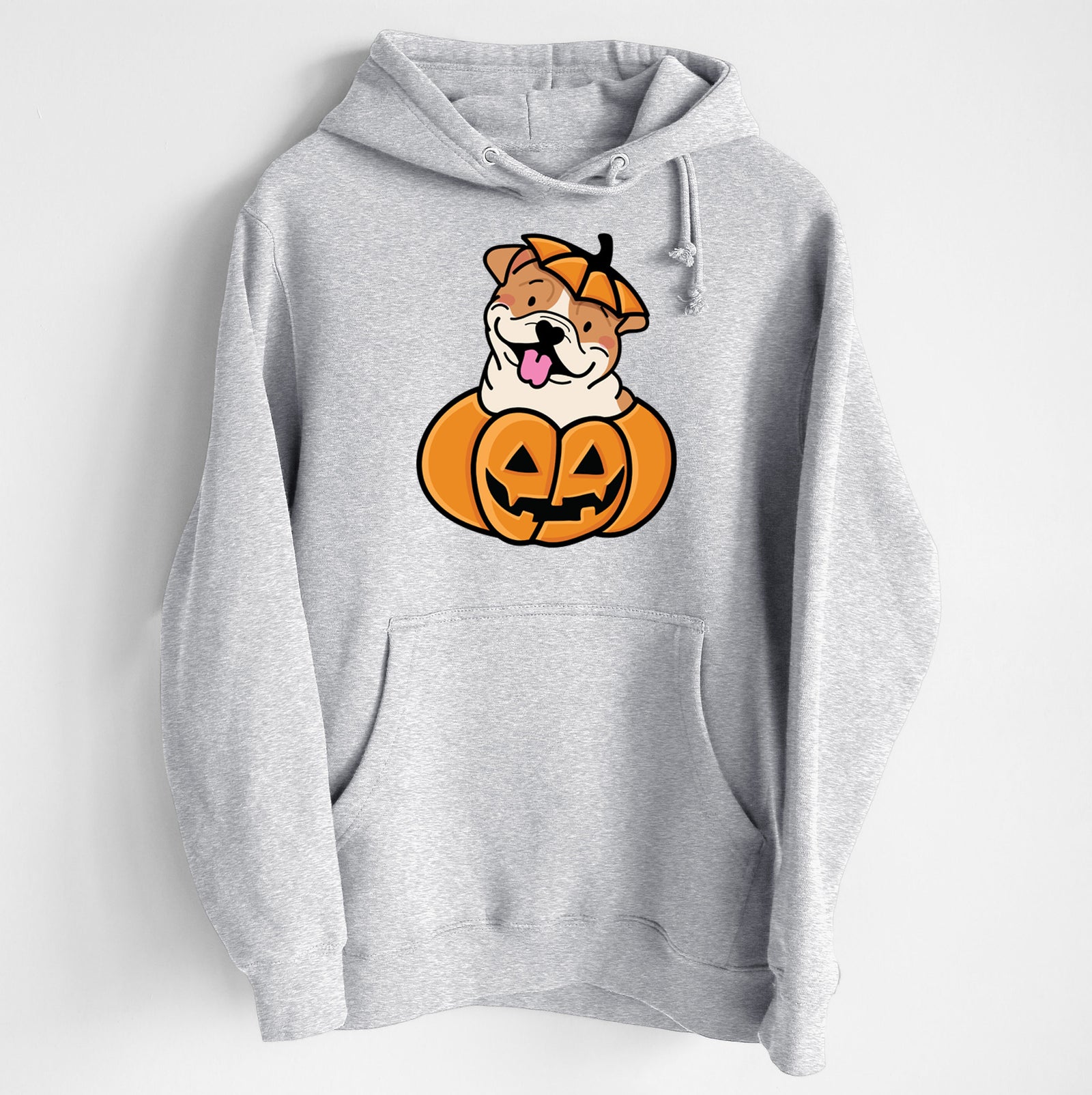 Pumpkin Pup - English Bulldog - Heavyweight Fleece Hoodie