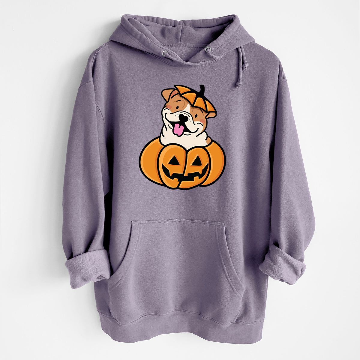 Pumpkin Pup - English Bulldog - Heavyweight Fleece Hoodie