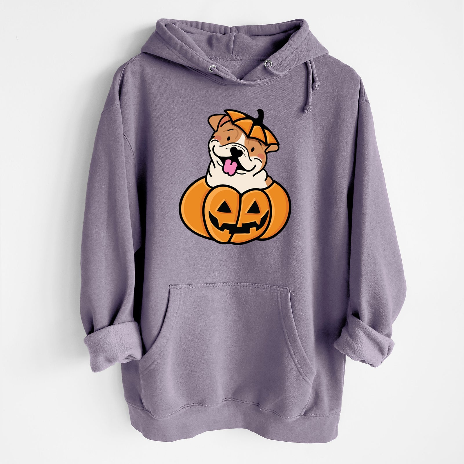 Pumpkin Pup - English Bulldog - Heavyweight Fleece Hoodie