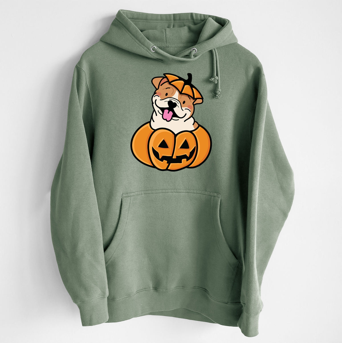 Pumpkin Pup - English Bulldog - Heavyweight Fleece Hoodie