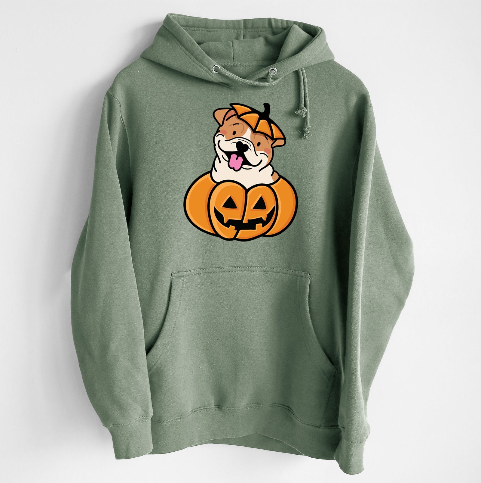 Pumpkin Pup - English Bulldog - Heavyweight Fleece Hoodie