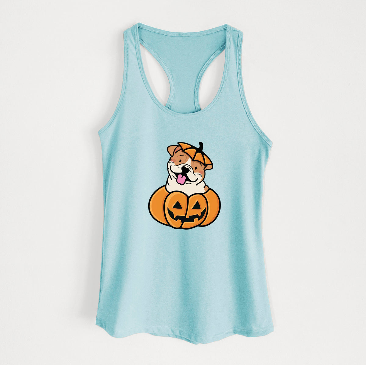 Pumpkin Pup - English Bulldog - Women's Racerback Tanktop