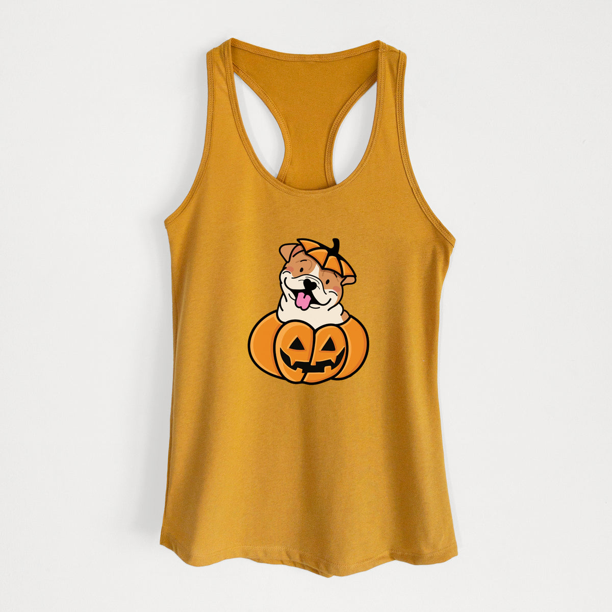 Pumpkin Pup - English Bulldog - Women's Racerback Tanktop