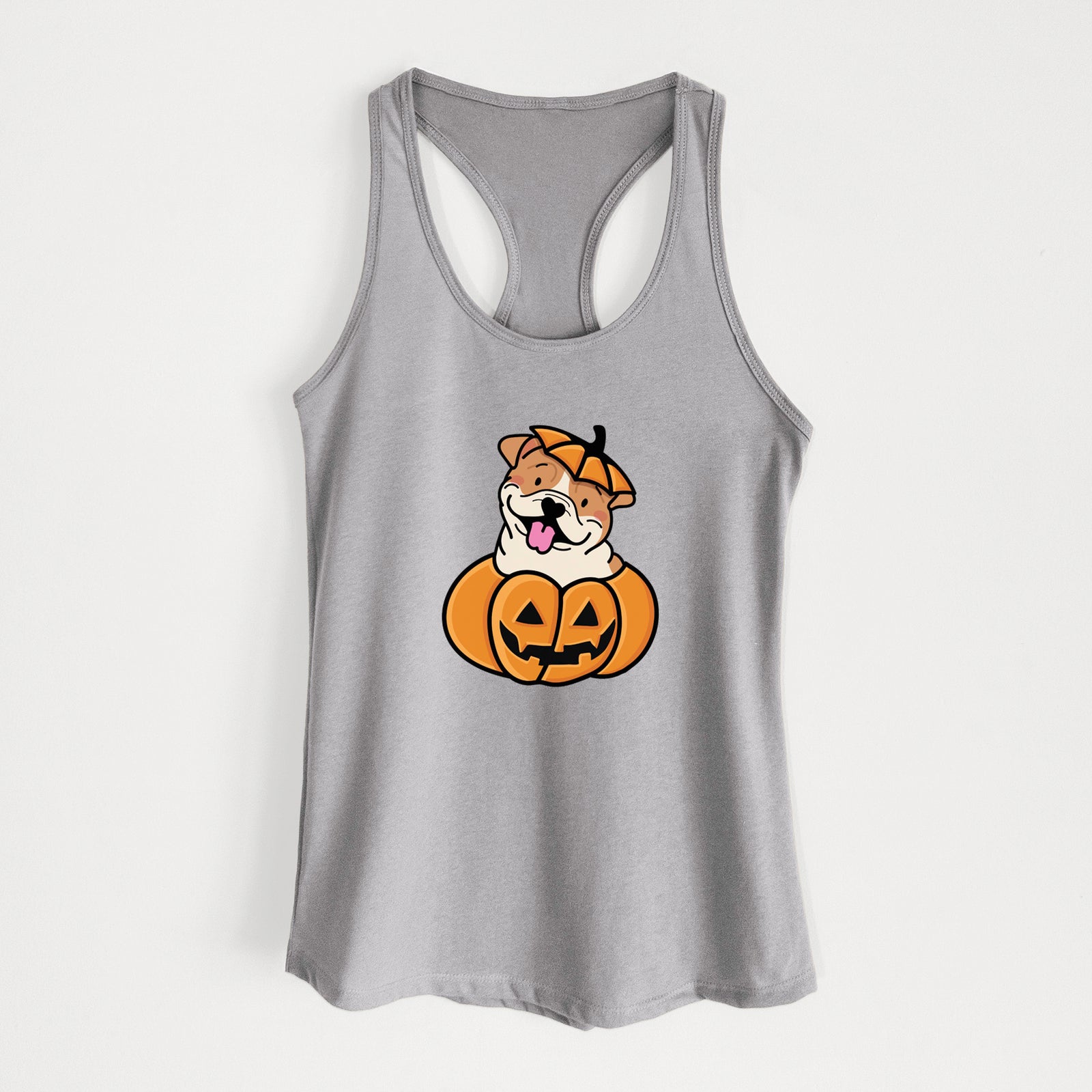 Pumpkin Pup - English Bulldog - Women's Racerback Tanktop