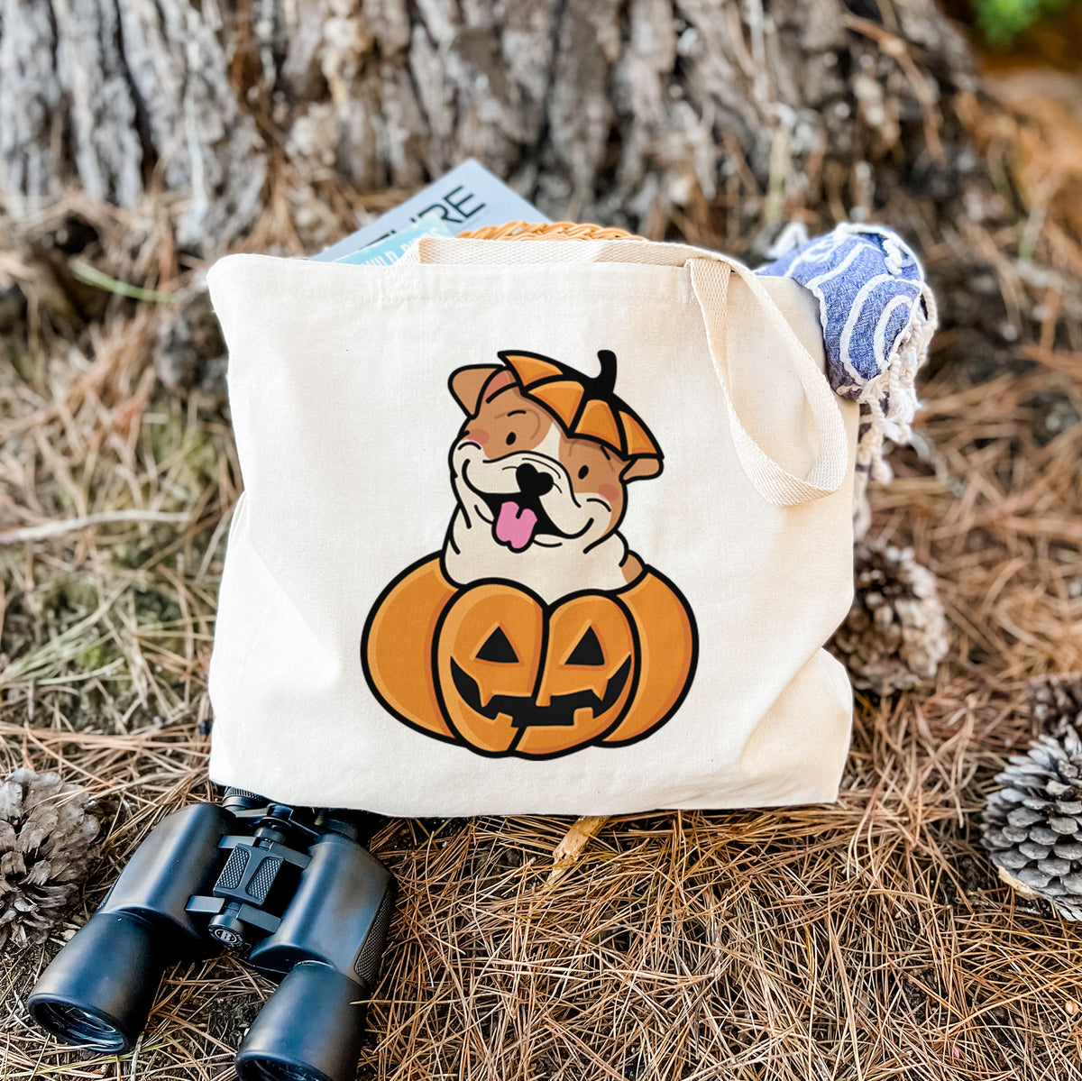 Pumpkin Pup - English Bulldog - Tote Bag