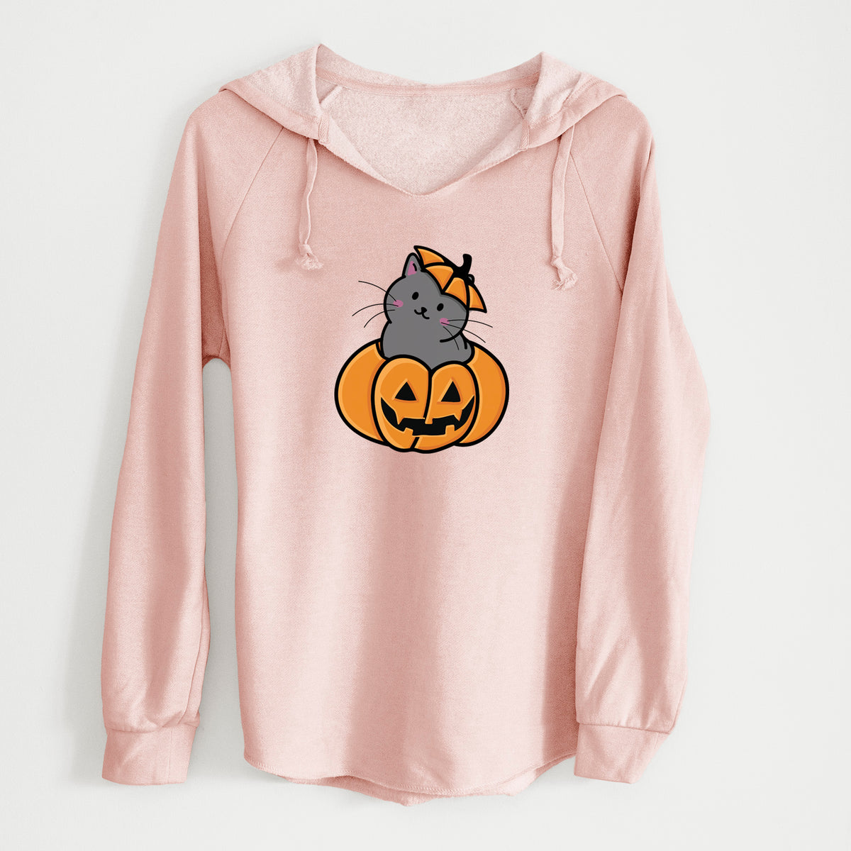 Pumpkin Cat - Black Cat - Cali Wave Hooded Sweatshirt
