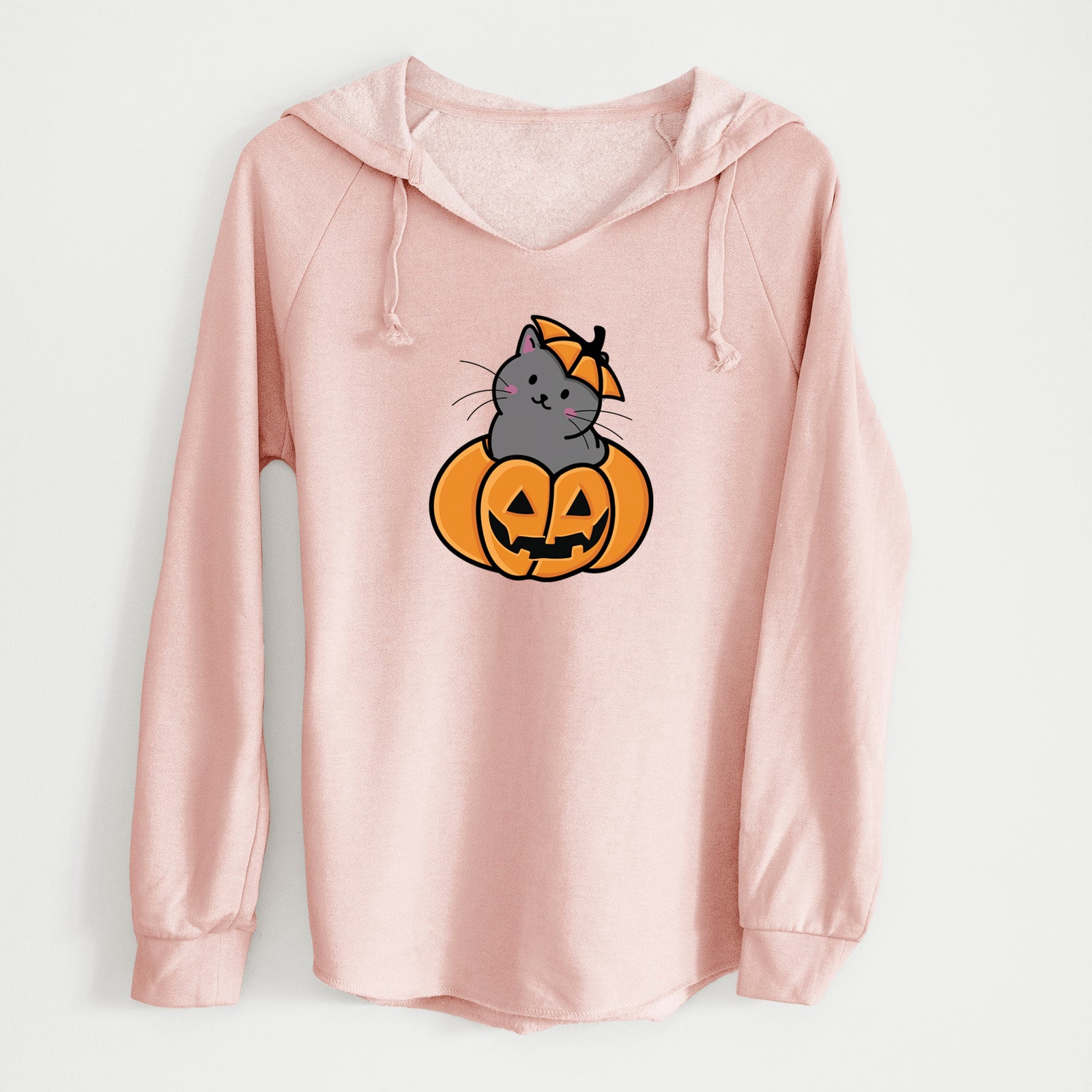 Pumpkin Cat - Black Cat - Cali Wave Hooded Sweatshirt