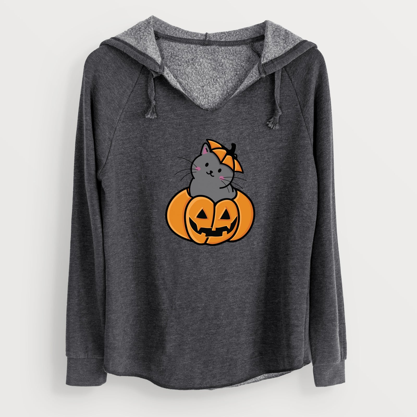 Pumpkin Cat - Black Cat - Cali Wave Hooded Sweatshirt