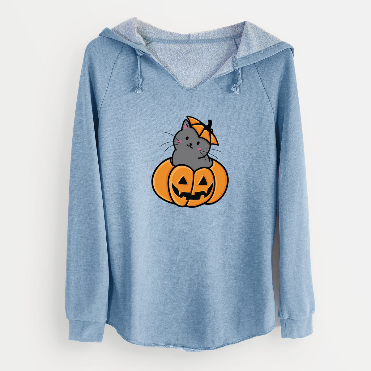 Pumpkin Cat - Black Cat - Cali Wave Hooded Sweatshirt
