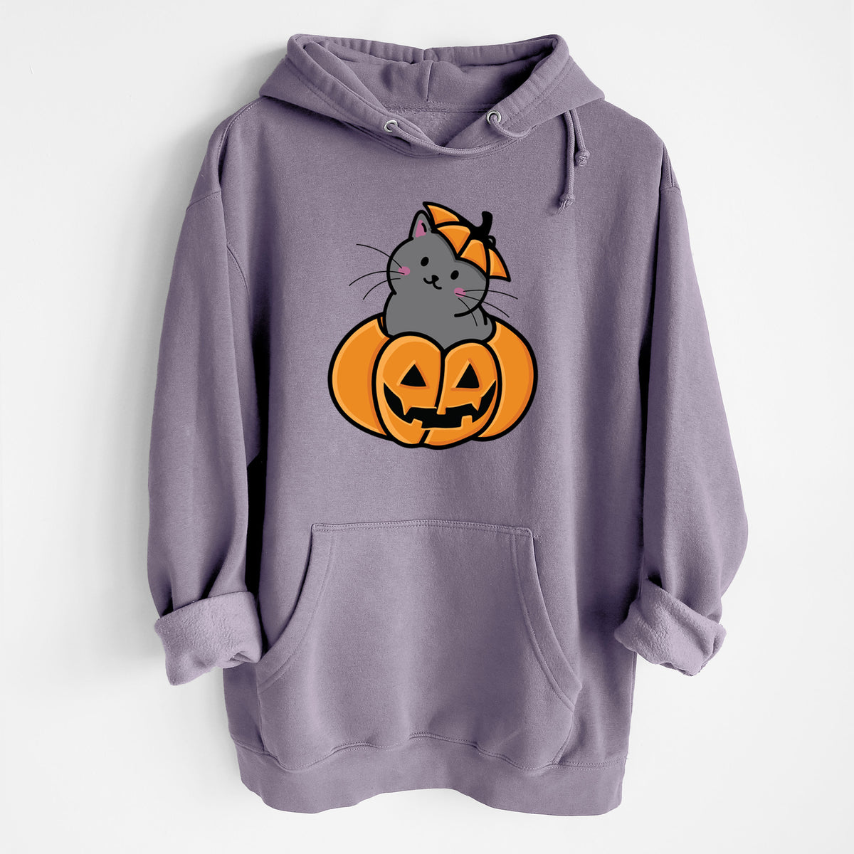 Pumpkin Cat - Black Cat - Heavyweight Fleece Hoodie