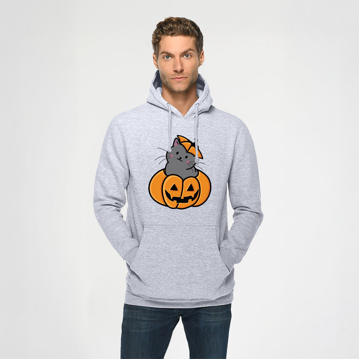 Pumpkin Cat - Black Cat - Heavyweight Fleece Hoodie