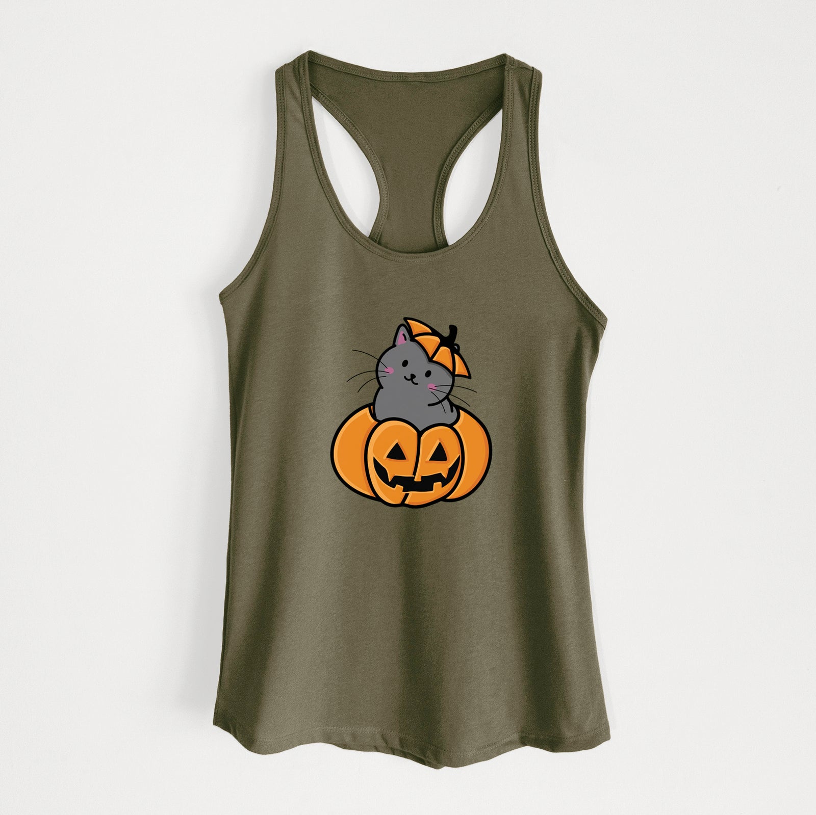 Pumpkin Cat - Black Cat - Women's Racerback Tanktop