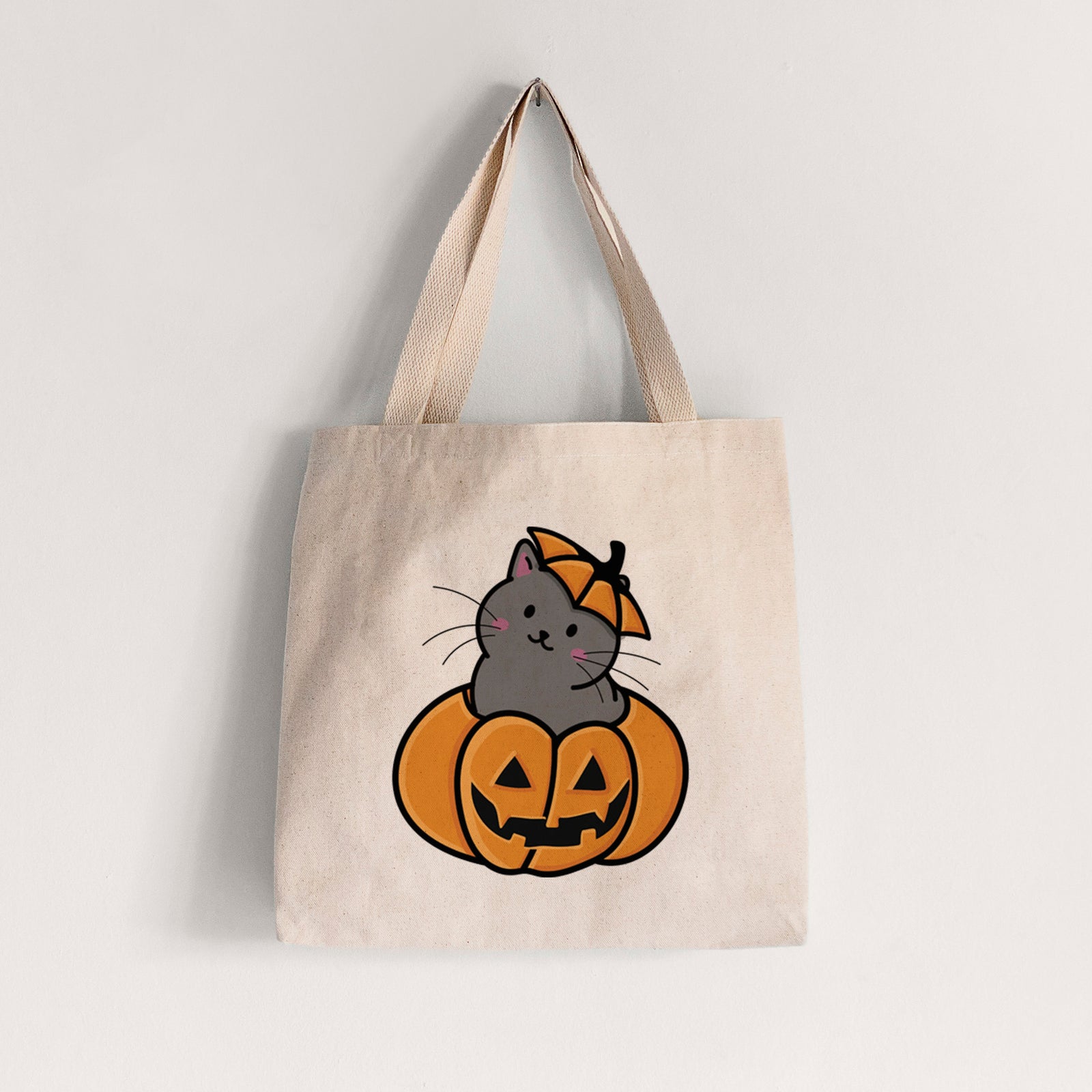 Pumpkin Cat - Black Cat - Tote Bag