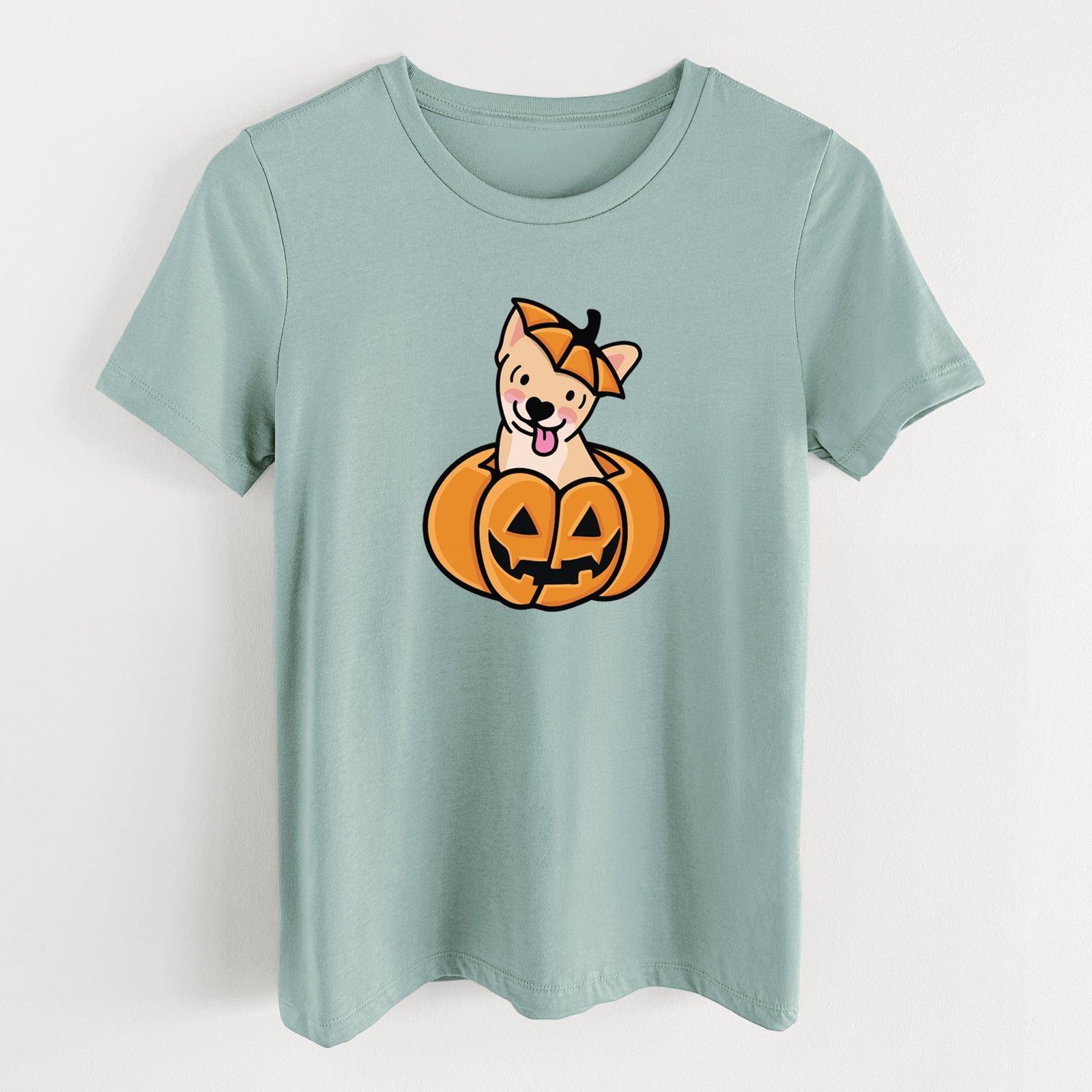 Pumpkin Pup - Chihuahua - Women's Lightweight Relaxed Fit 100% Cotton Crewneck