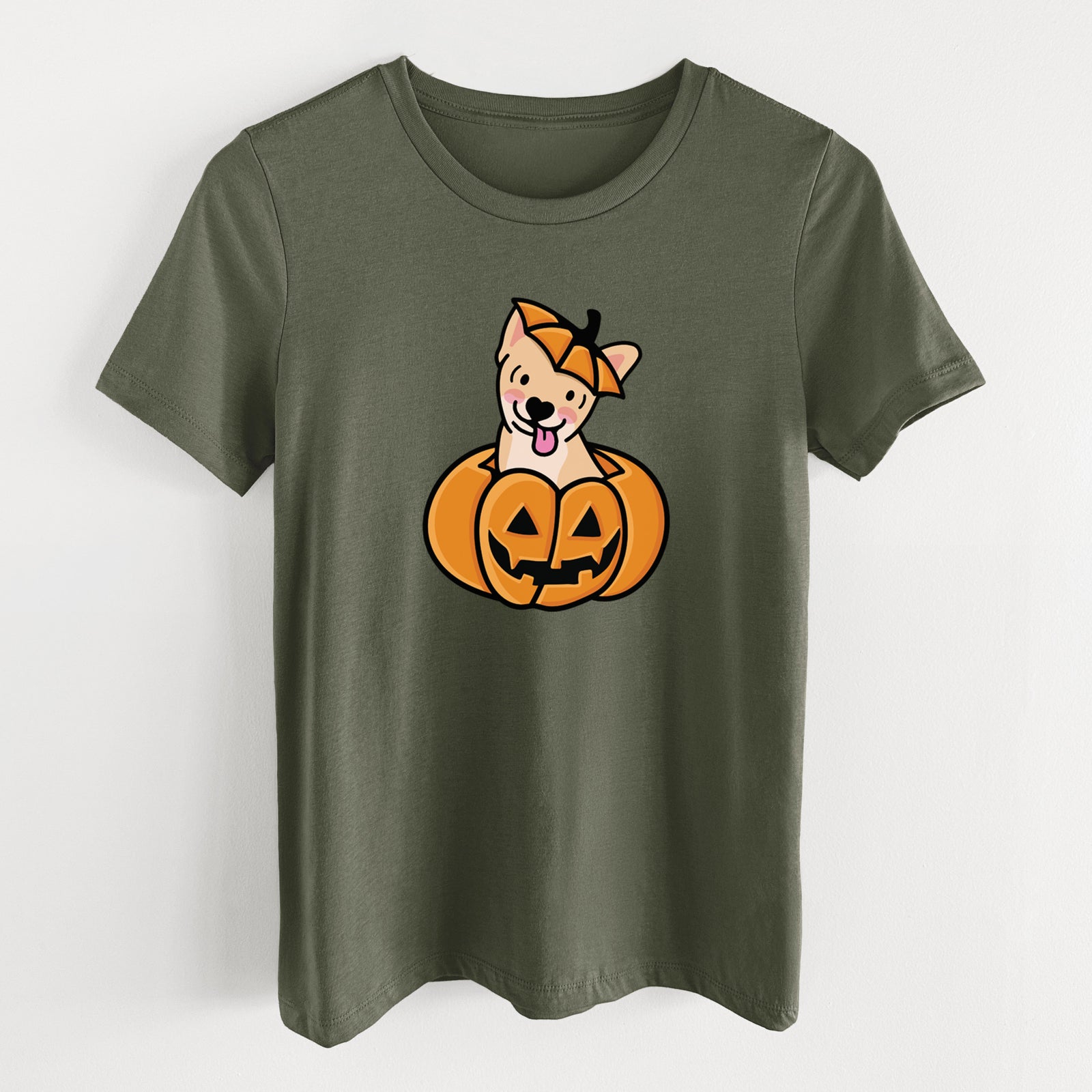 Pumpkin Pup - Chihuahua - Women's Lightweight Relaxed Fit 100% Cotton Crewneck