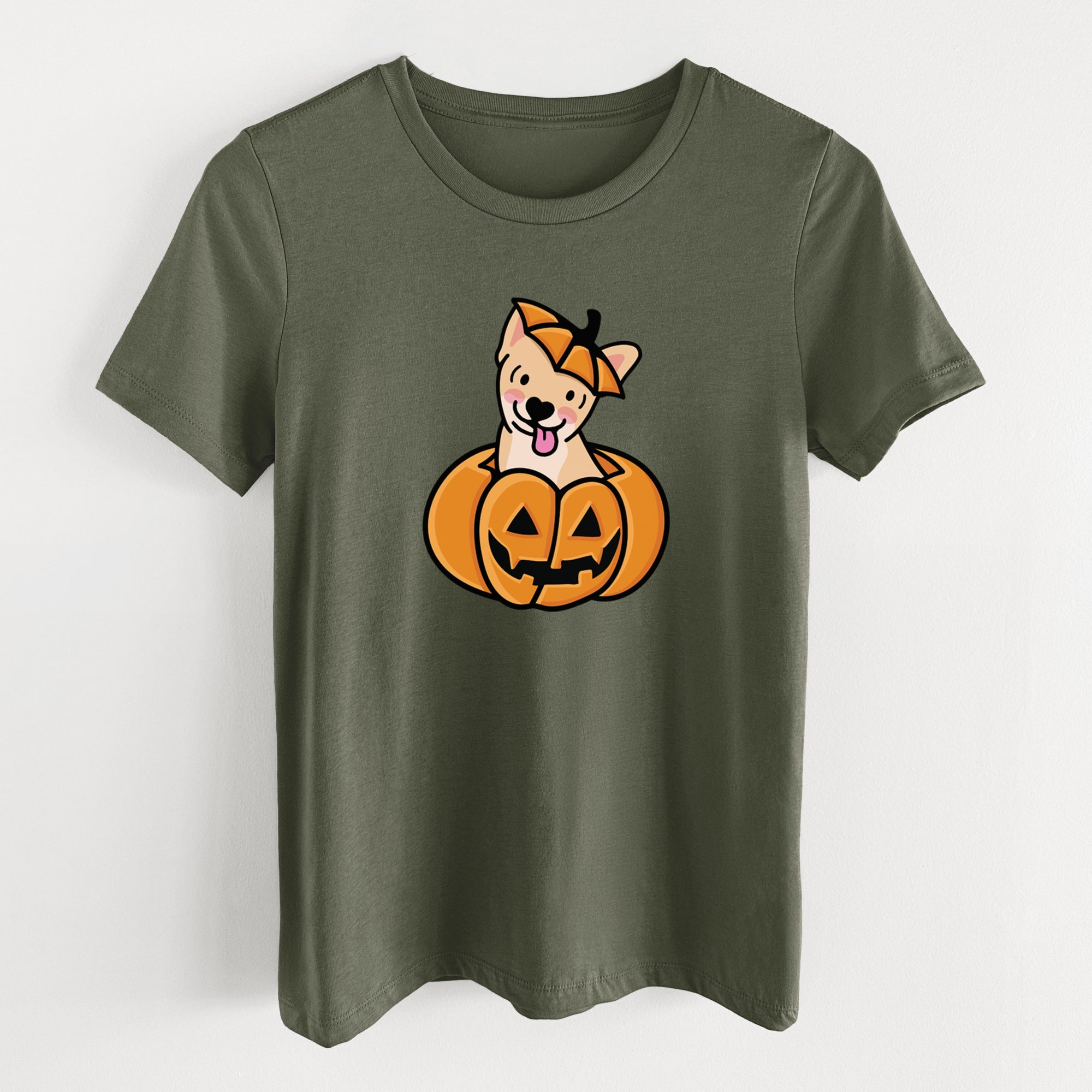 Pumpkin Pup - Chihuahua - Women's Lightweight Relaxed Fit 100% Cotton Crewneck