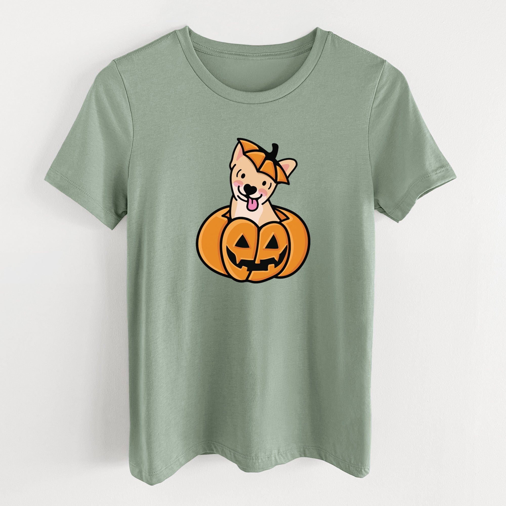 Pumpkin Pup - Chihuahua - Women's Lightweight Relaxed Fit 100% Cotton Crewneck
