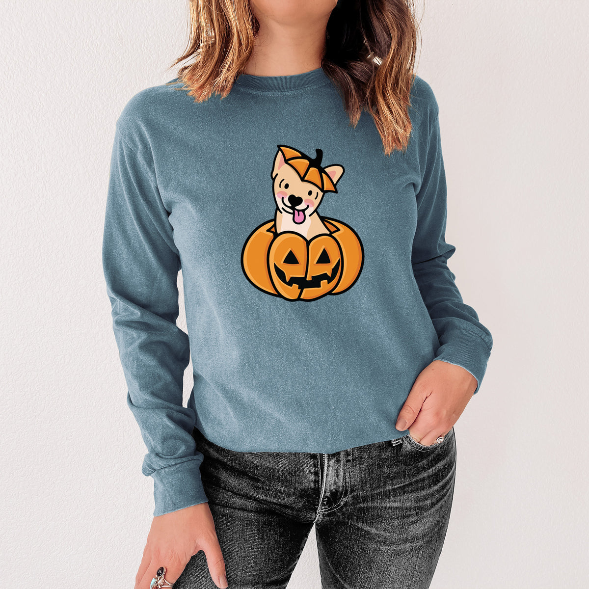 Pumpkin Pup - Chihuahua - Heavyweight 100% Cotton Long Sleeve