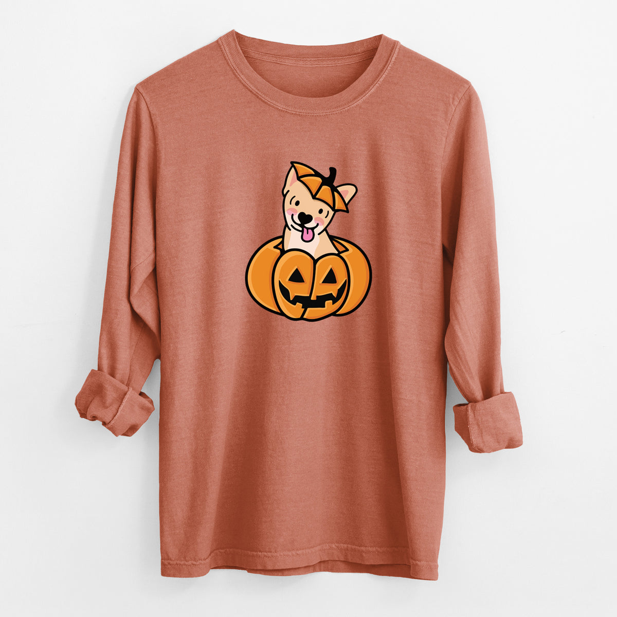 Pumpkin Pup - Chihuahua - Heavyweight 100% Cotton Long Sleeve
