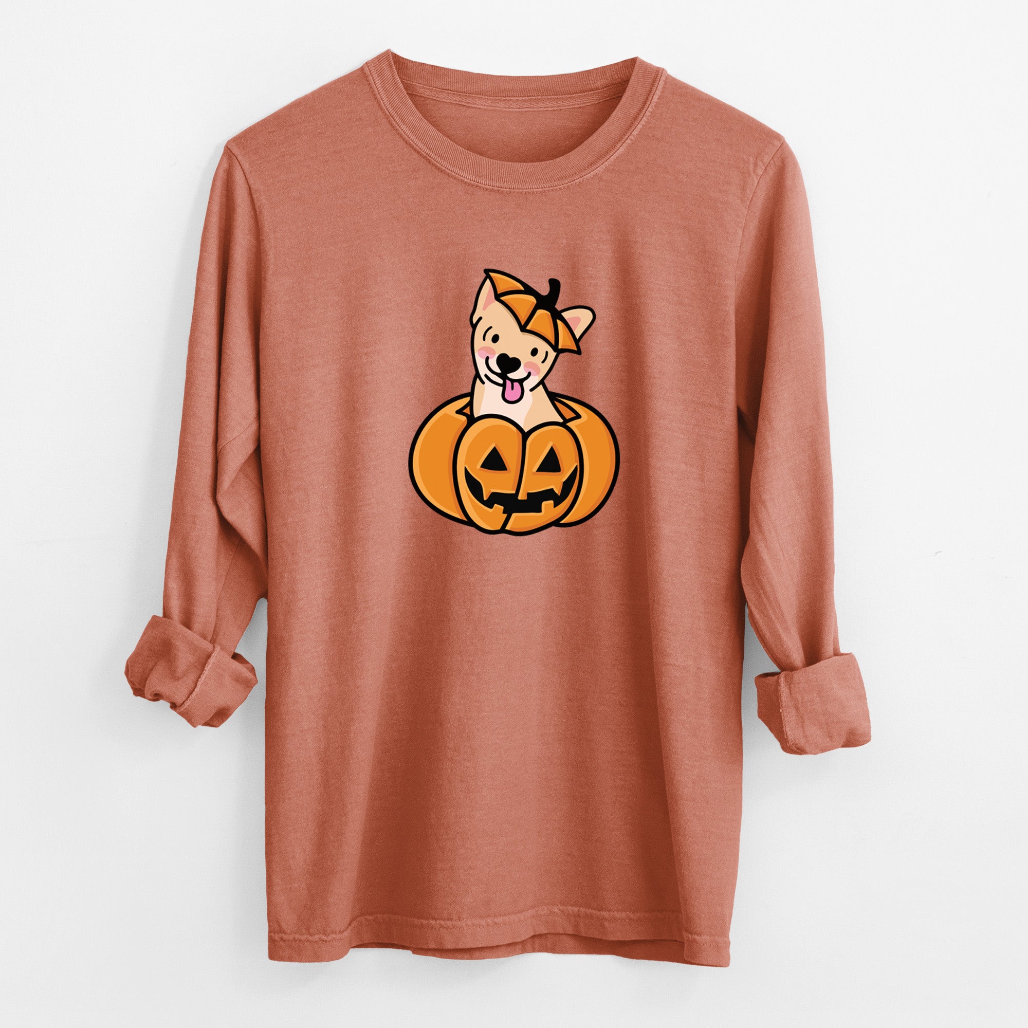 Pumpkin Pup - Chihuahua - Heavyweight 100% Cotton Long Sleeve