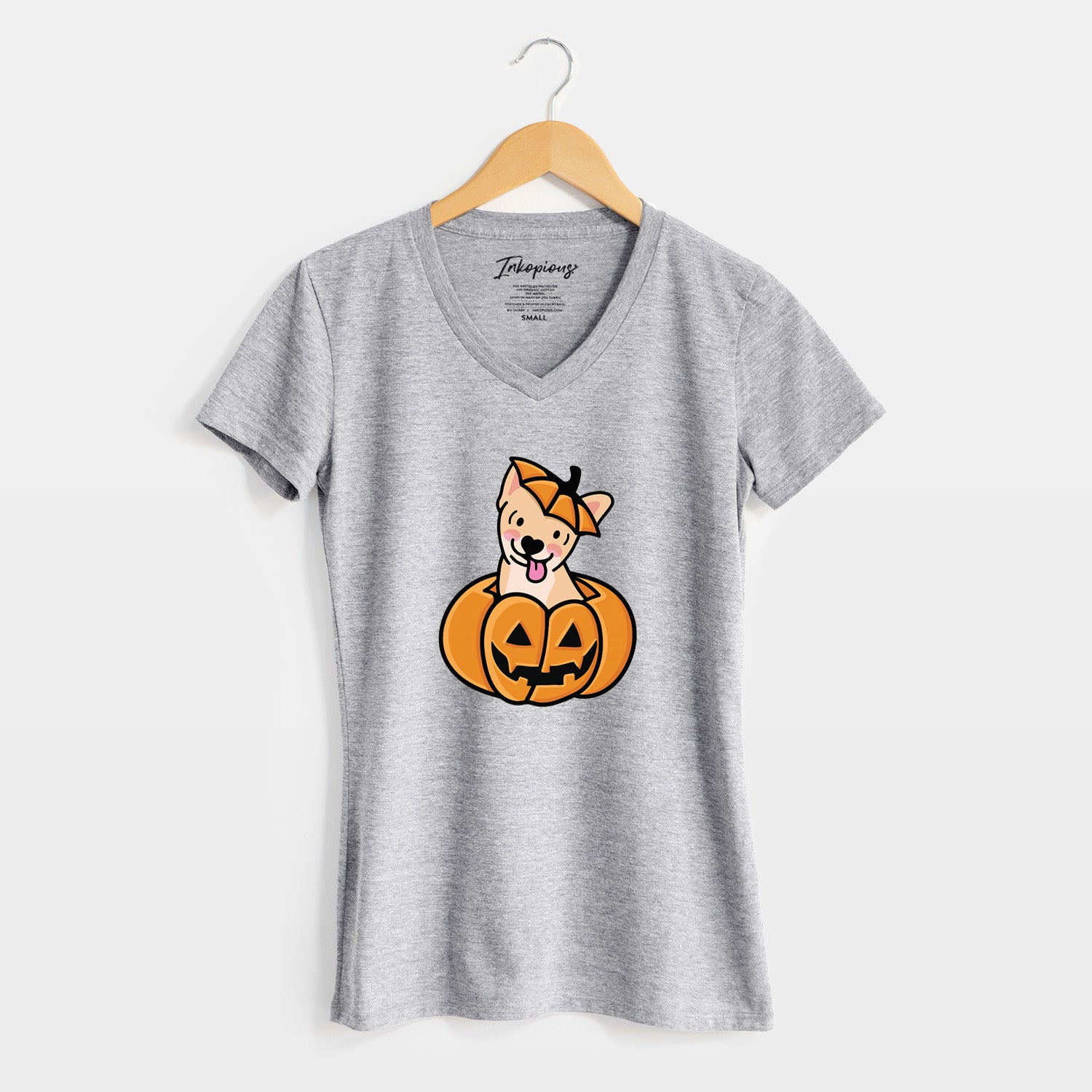 Pumpkin Pup - Chihuahua - Women's Perfect V-neck Shirt