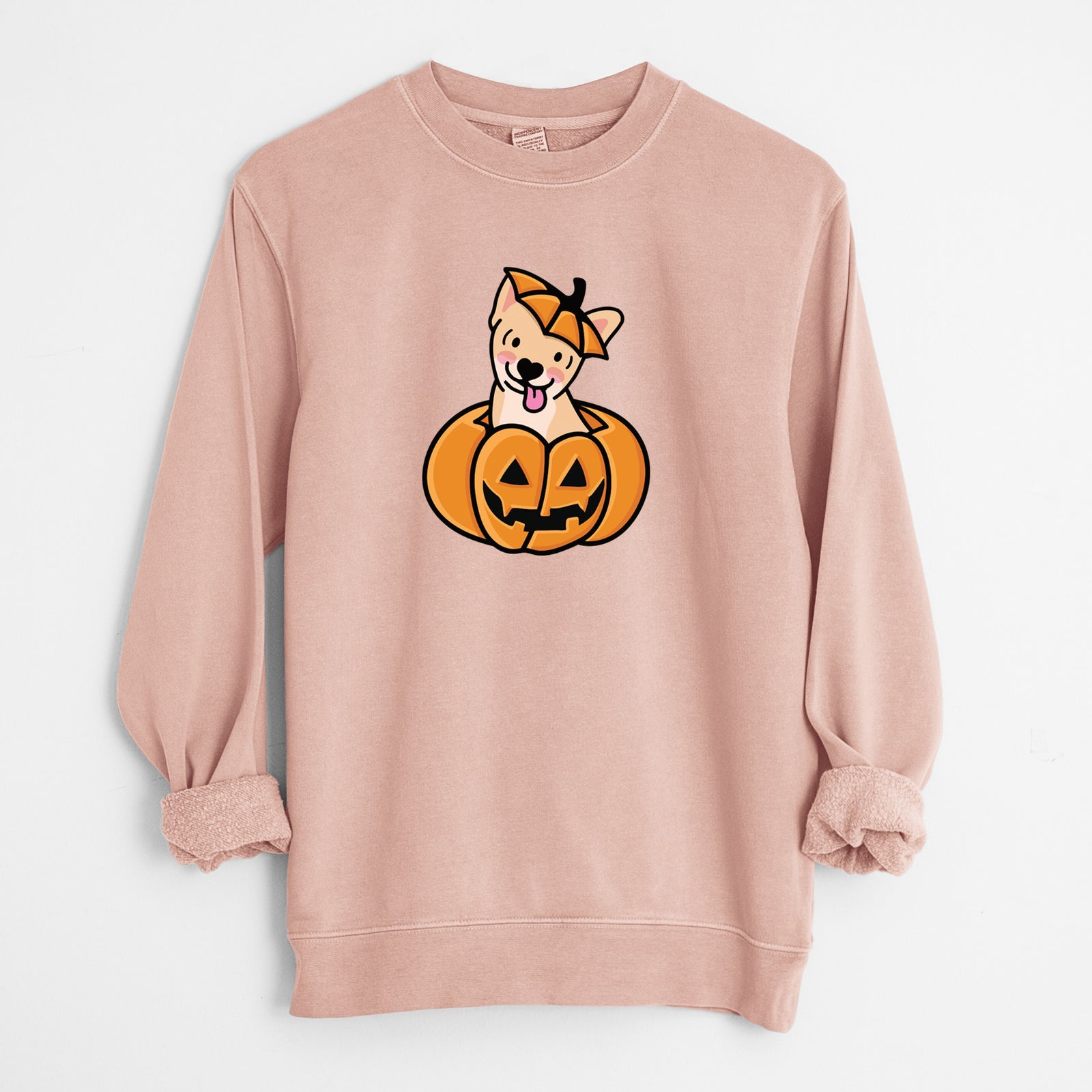 Pumpkin Pup - Chihuahua - Unisex Pigment Dyed Crew Sweatshirt