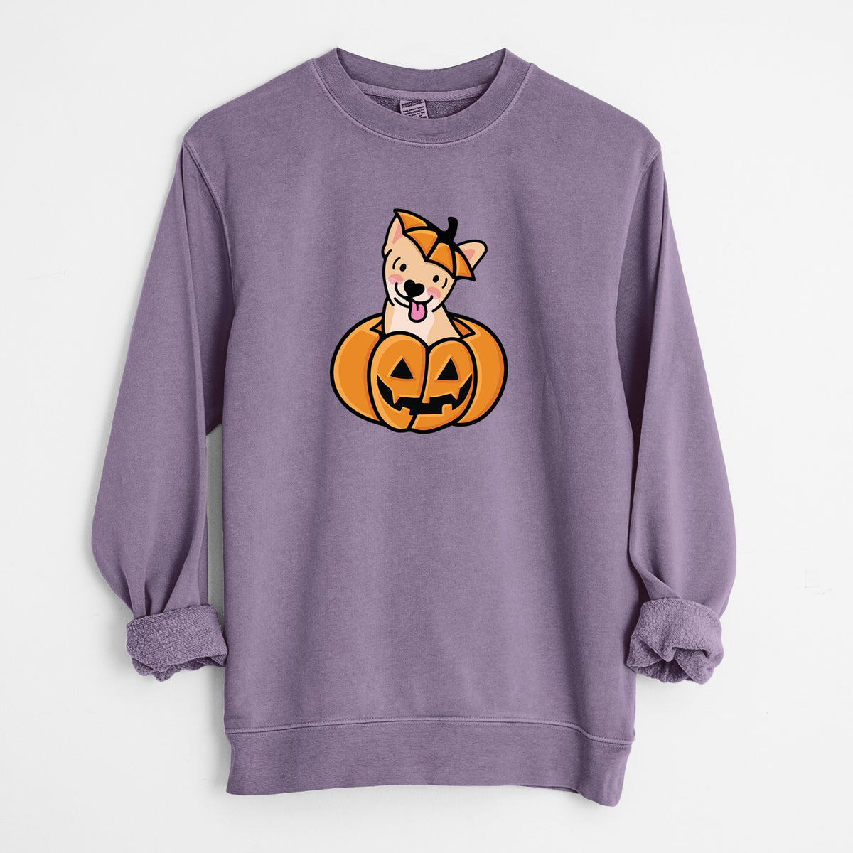 Pumpkin Pup - Chihuahua - Unisex Pigment Dyed Crew Sweatshirt