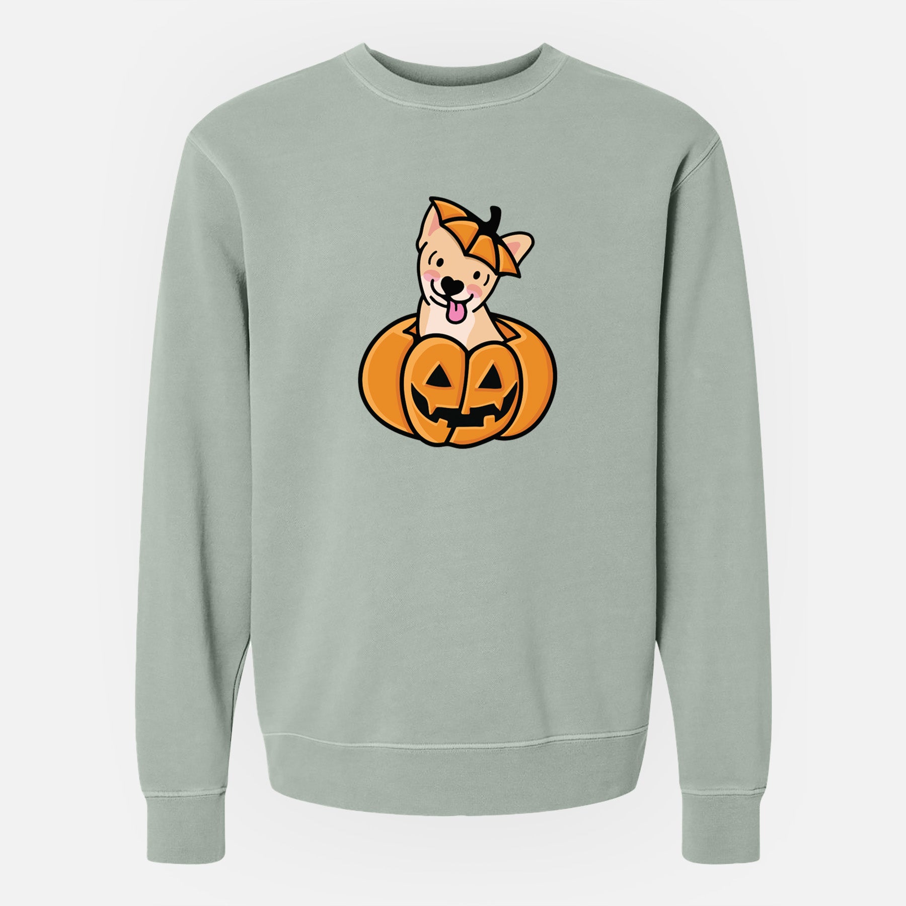 Pumpkin Pup - Chihuahua - Unisex Pigment Dyed Crew Sweatshirt