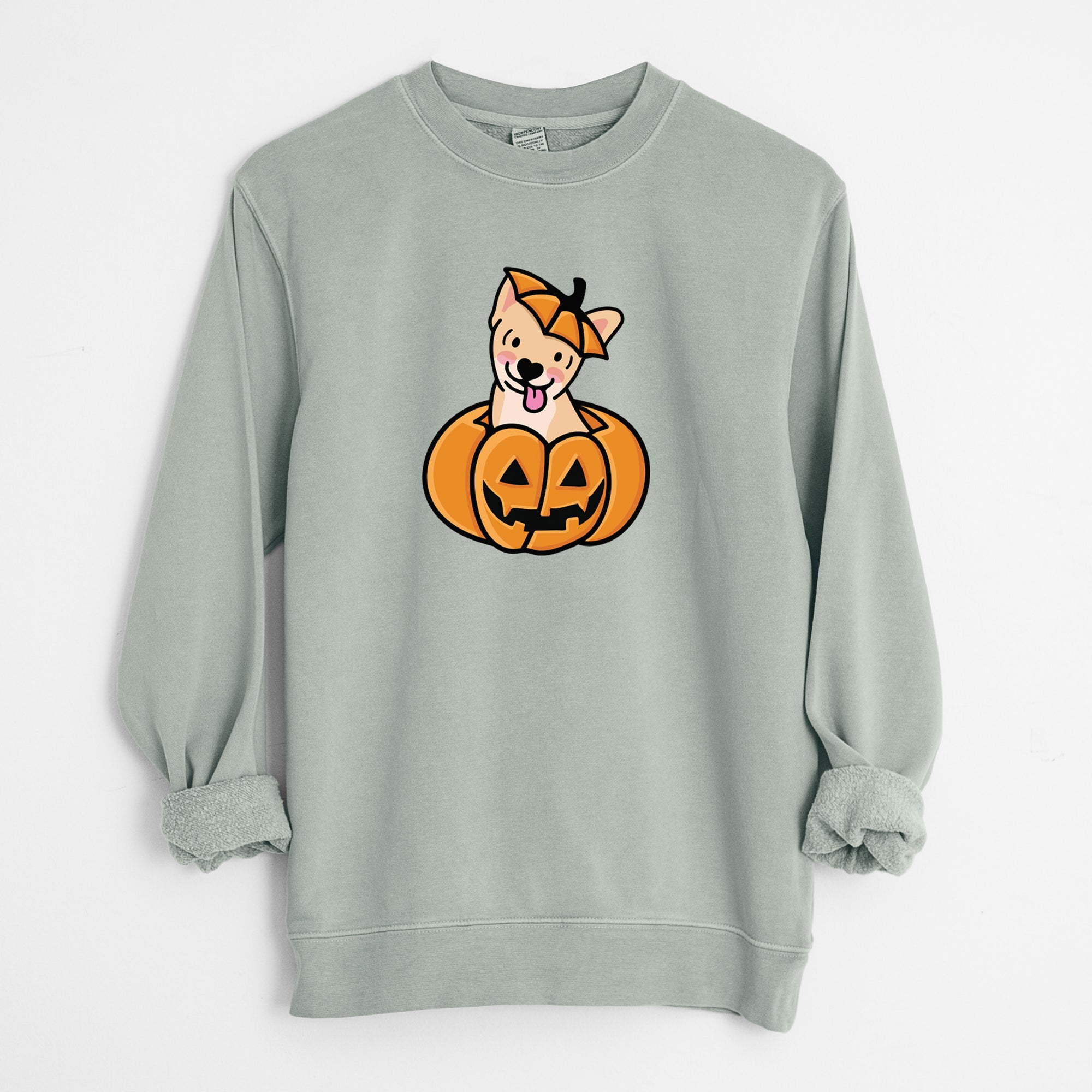 Pumpkin Pup - Chihuahua - Unisex Pigment Dyed Crew Sweatshirt