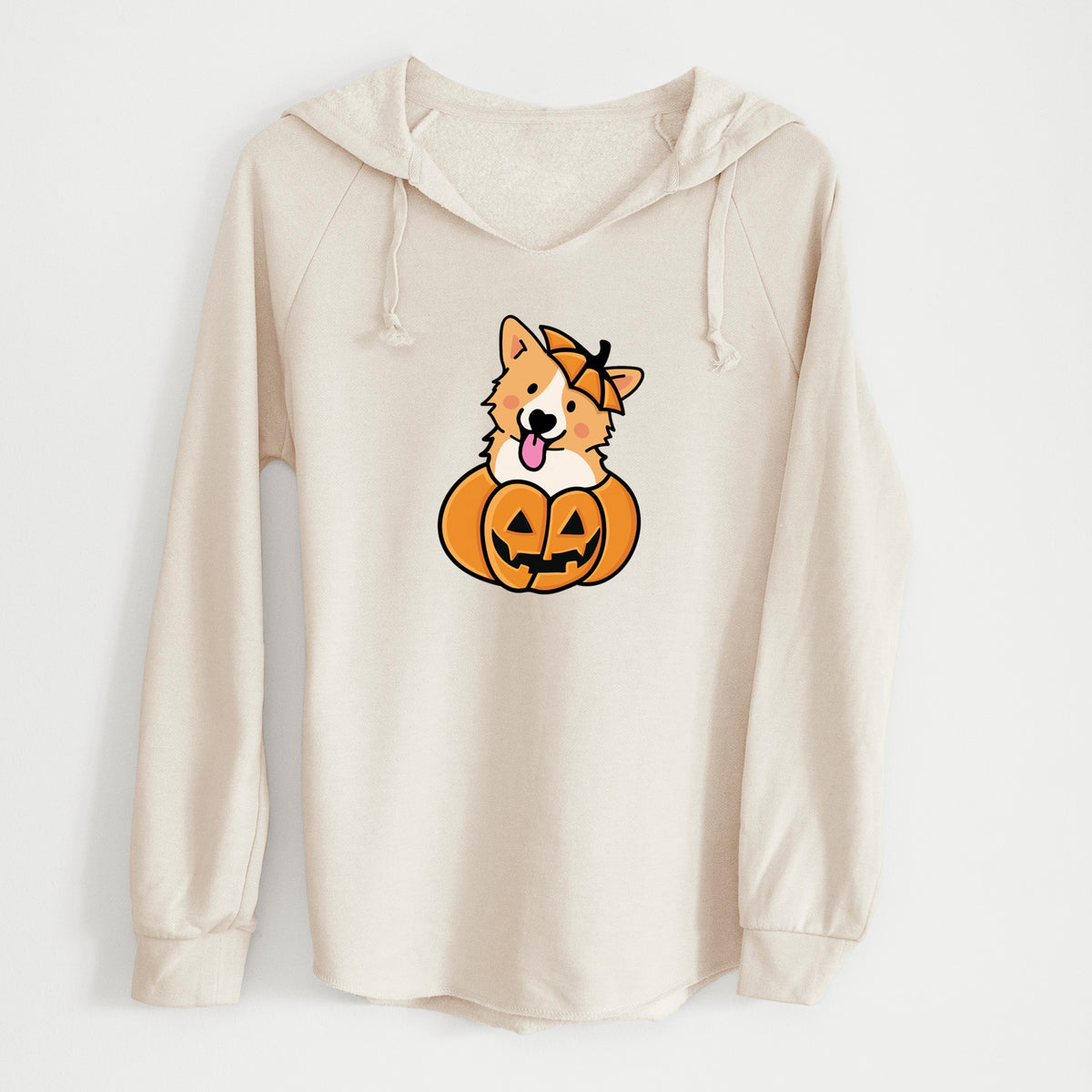 Pumpkin Pup - Corgi - Cali Wave Hooded Sweatshirt