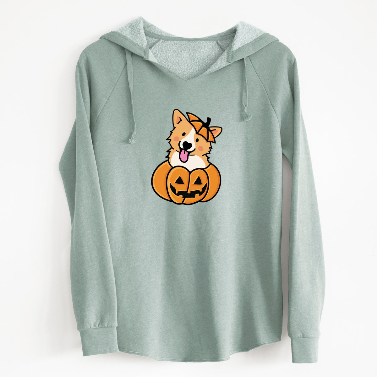 Pumpkin Pup - Corgi - Cali Wave Hooded Sweatshirt