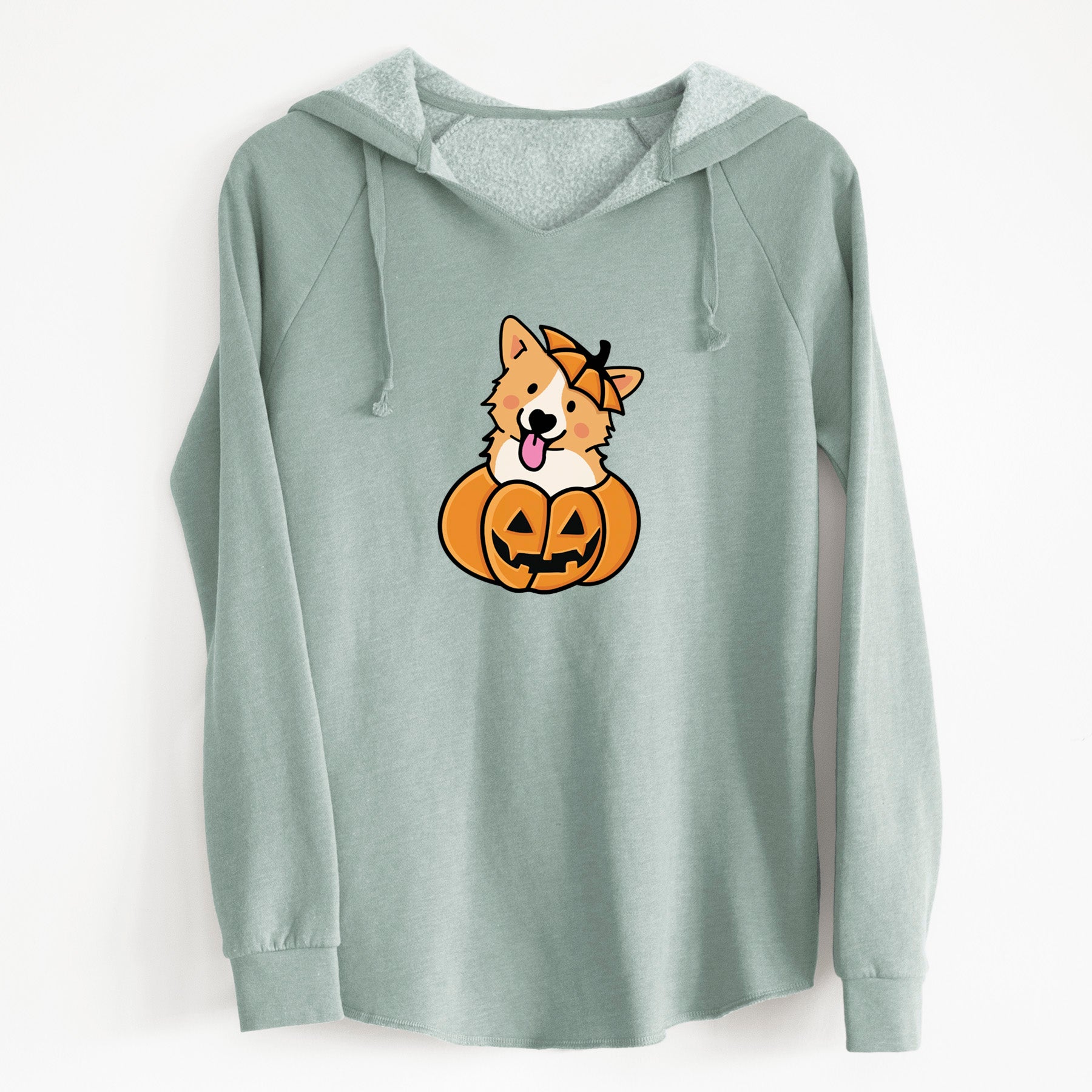 Pumpkin Pup - Corgi - Cali Wave Hooded Sweatshirt