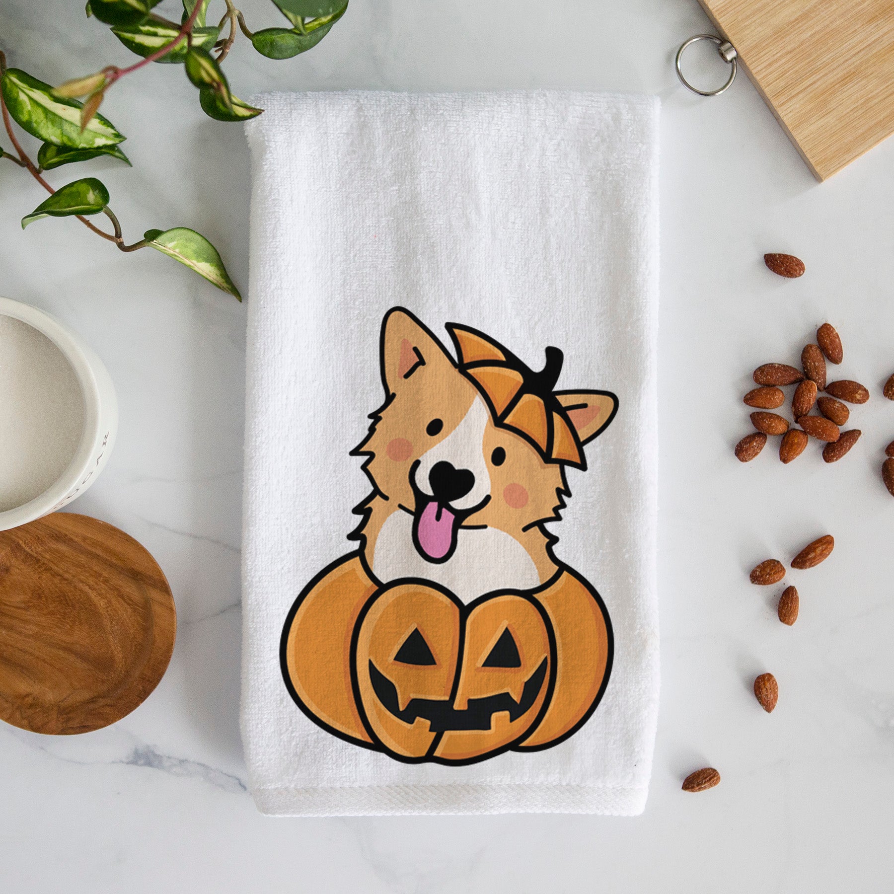 Pumpkin Pup - Corgi Hand Towel