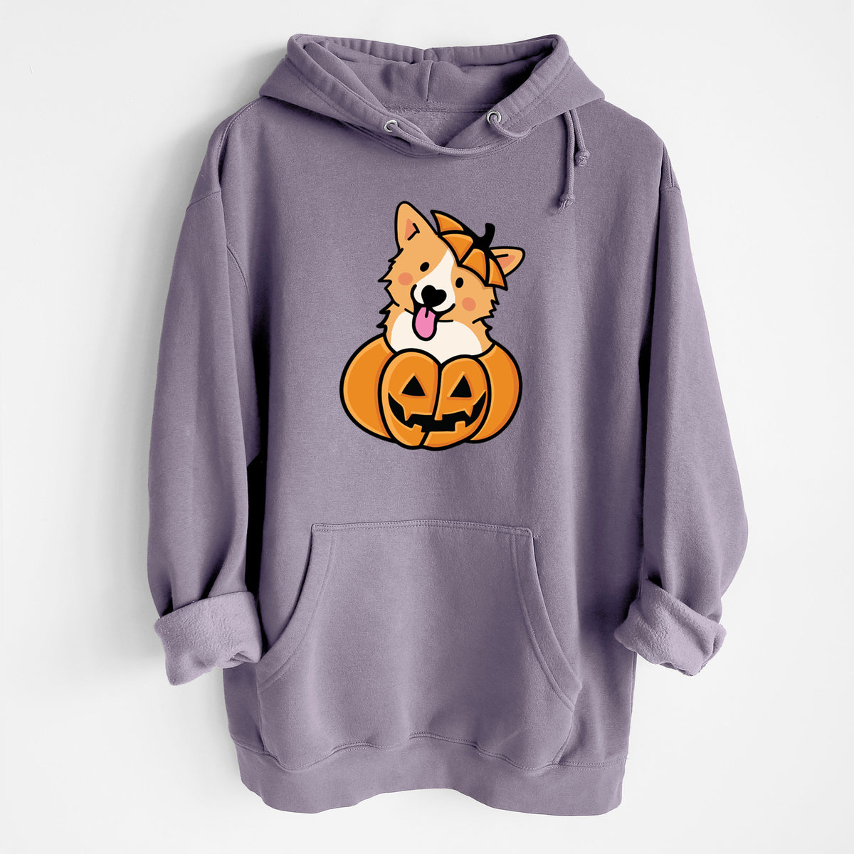 Pumpkin Pup - Corgi - Heavyweight Fleece Hoodie