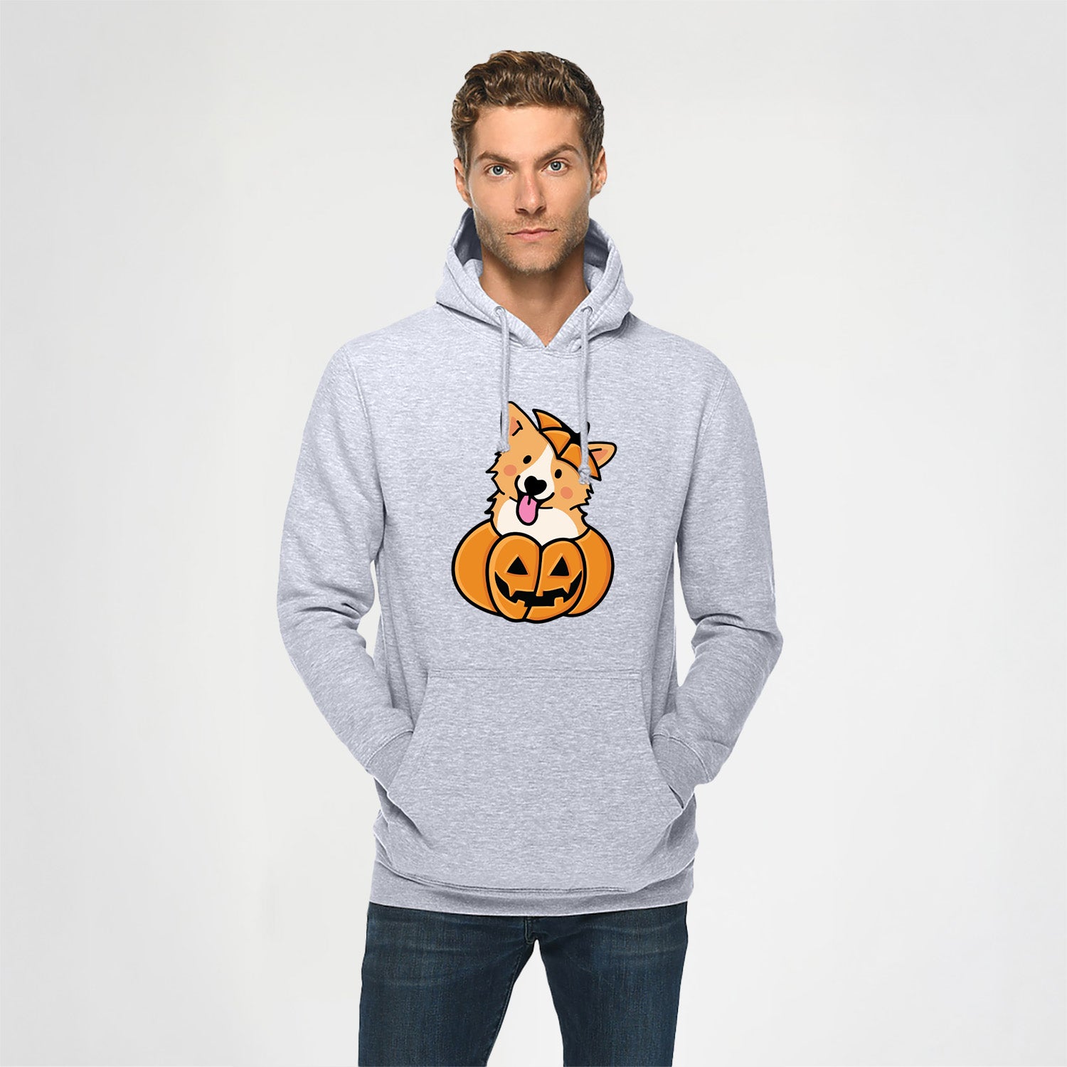 Pumpkin Pup - Corgi - Heavyweight Fleece Hoodie