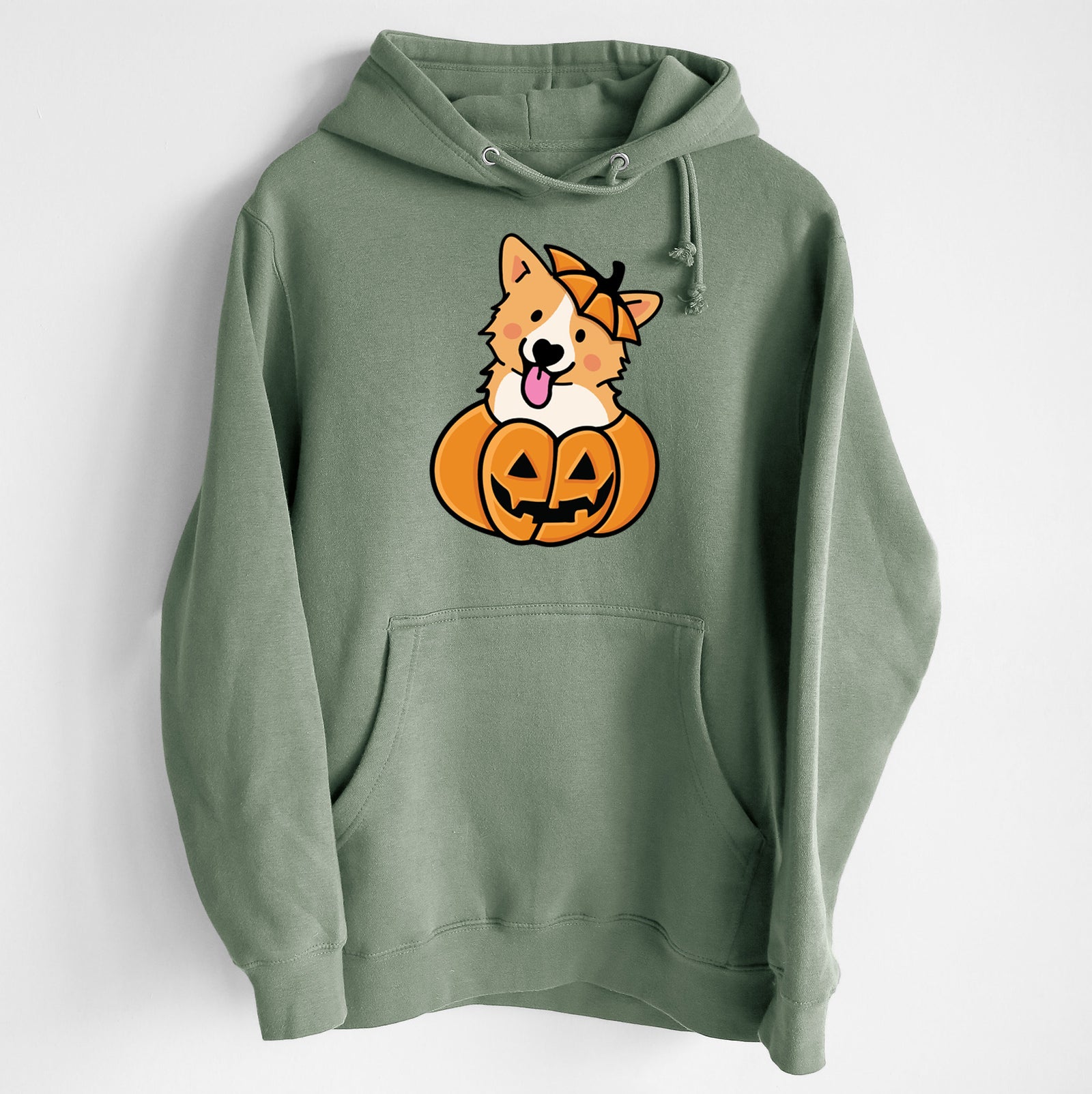 Pumpkin Pup - Corgi - Heavyweight Fleece Hoodie