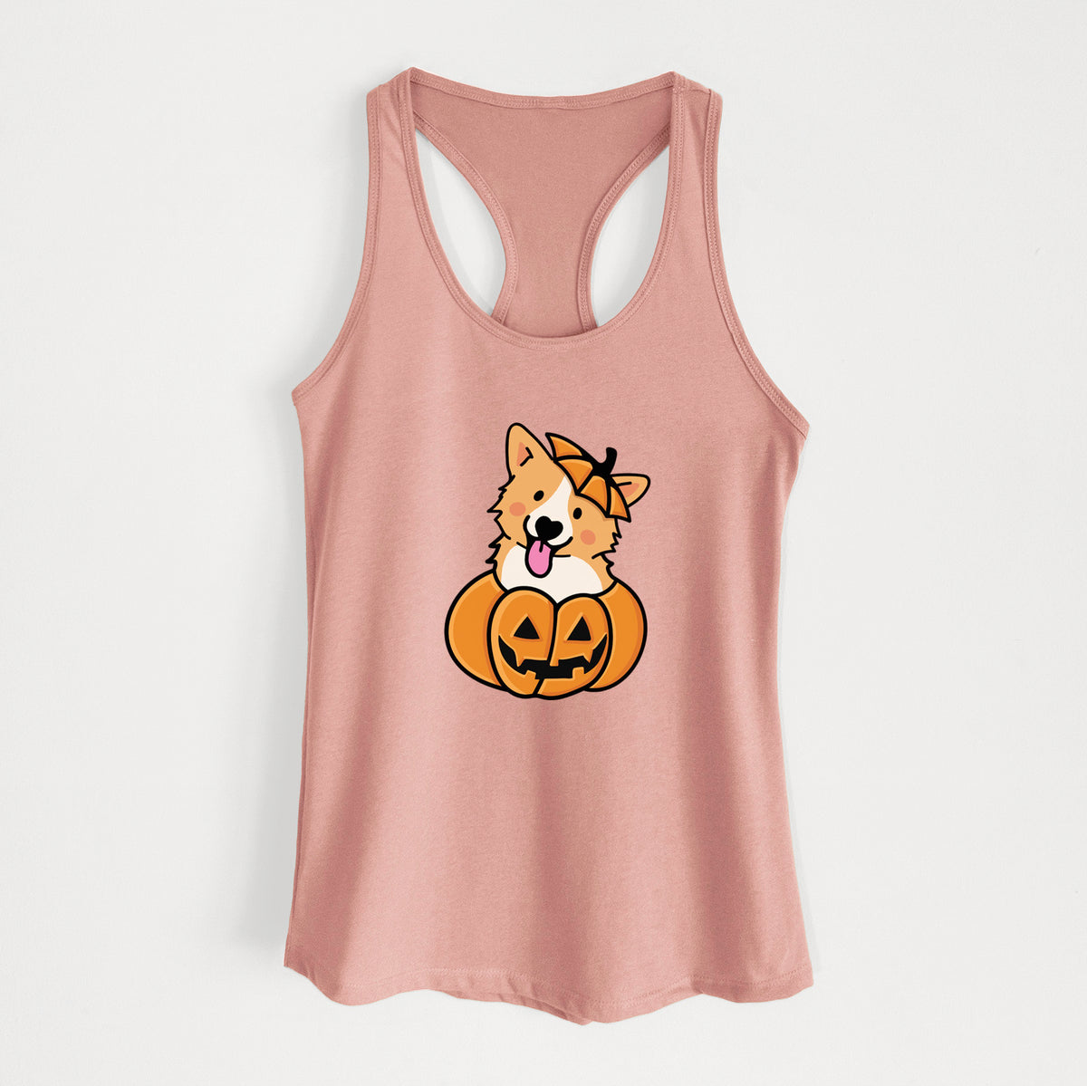 Pumpkin Pup - Corgi - Women&#39;s Racerback Tanktop