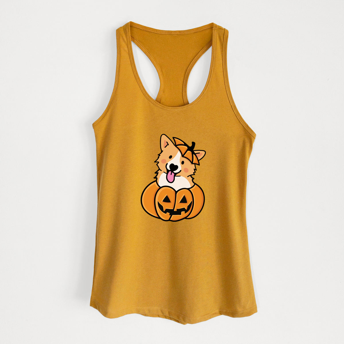 Pumpkin Pup - Corgi - Women's Racerback Tanktop