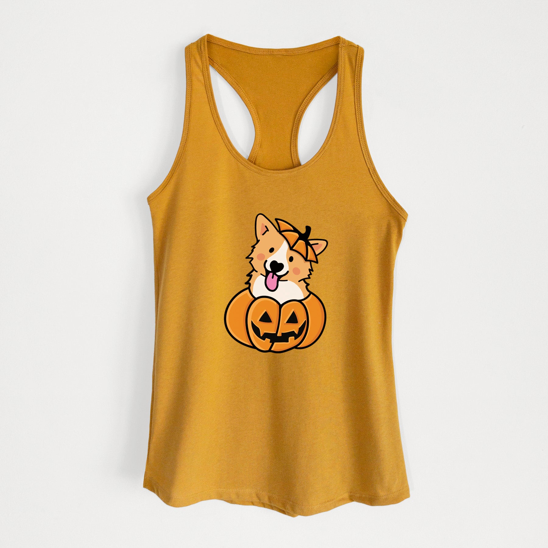 Pumpkin Pup - Corgi - Women's Racerback Tanktop