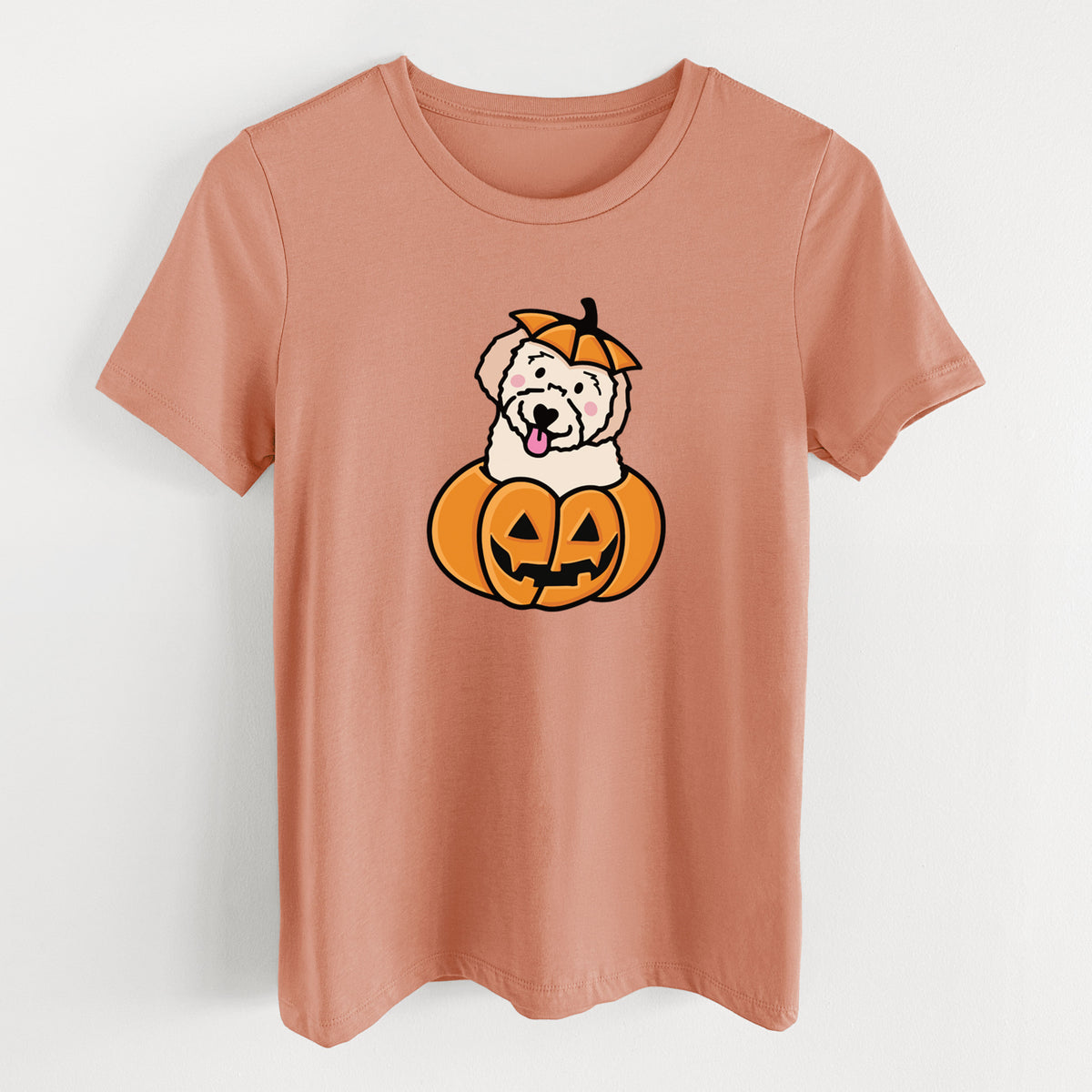 Pumpkin Pup - Doodle - Women's Lightweight Relaxed Fit 100% Cotton Crewneck