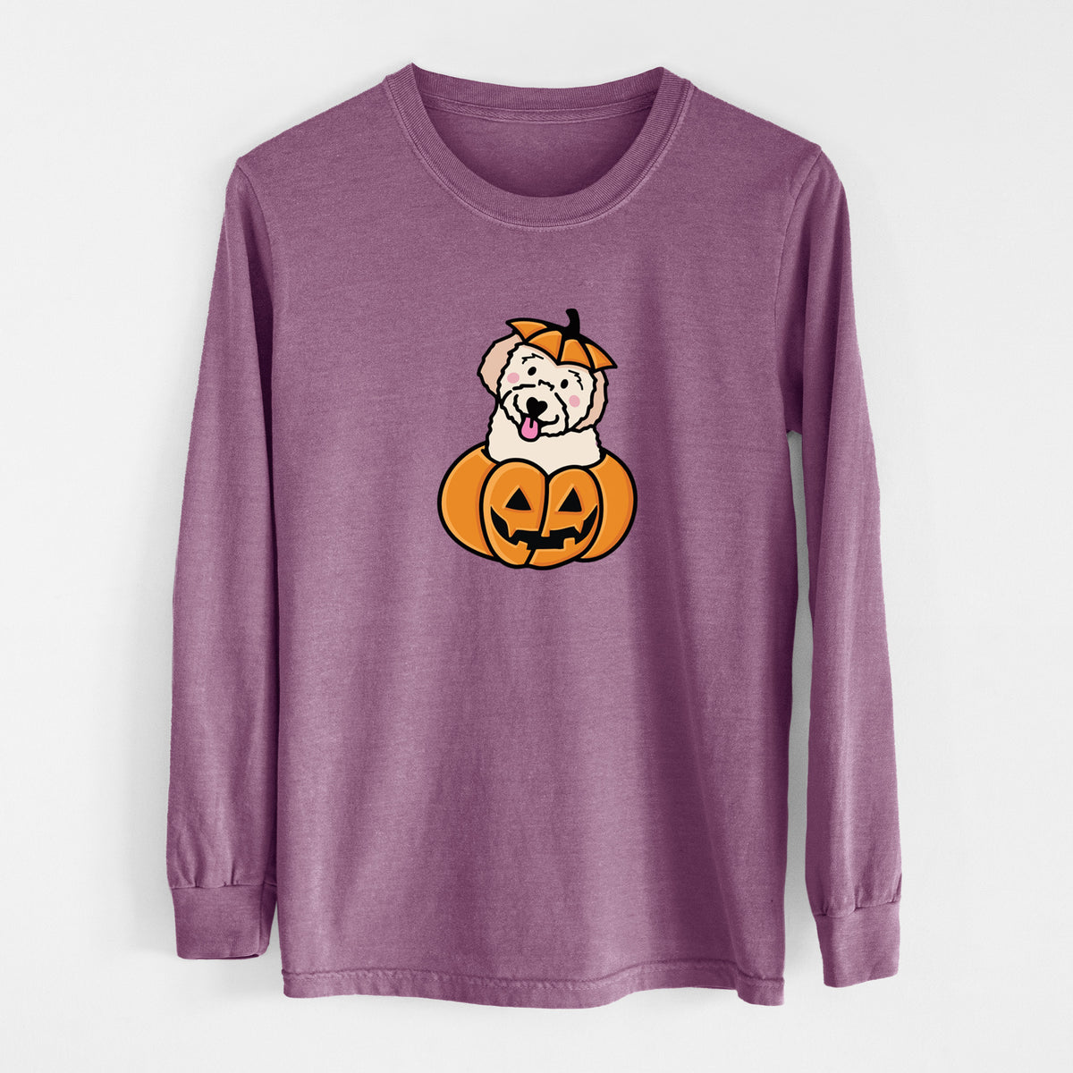 Pumpkin Pup - Doodle - Heavyweight 100% Cotton Long Sleeve