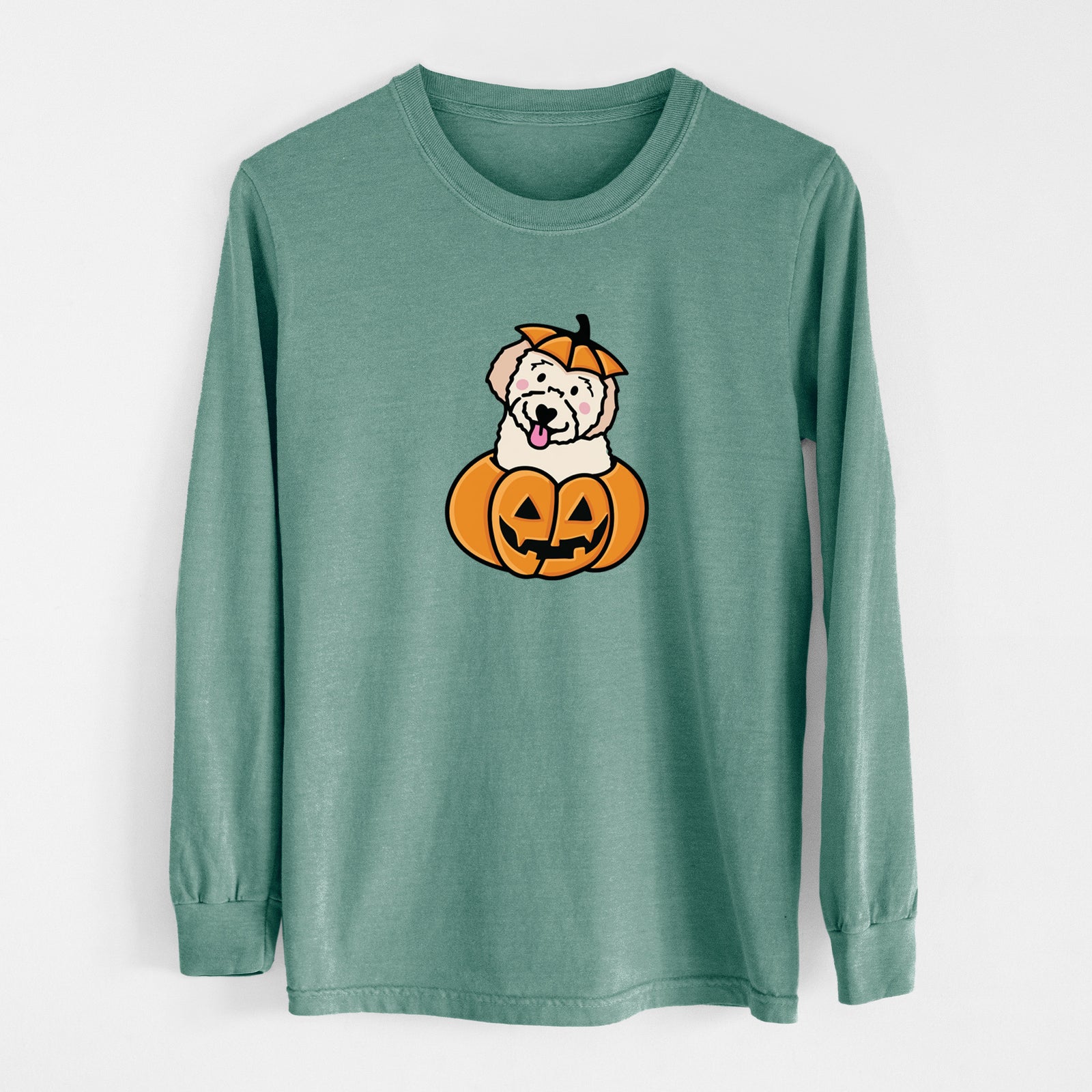 Pumpkin Pup - Doodle - Heavyweight 100% Cotton Long Sleeve